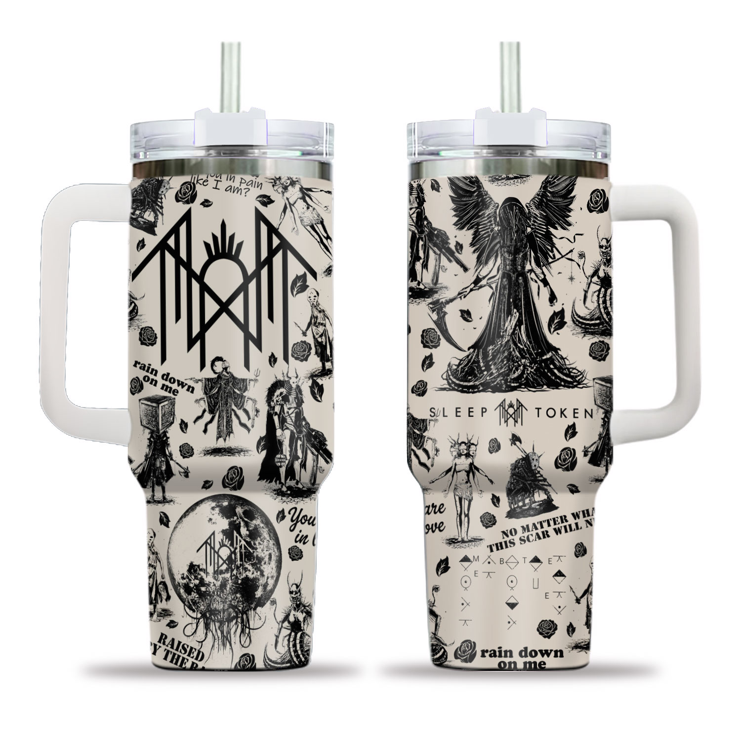Personalized Sleep Token Music Tumbler 40oz, Sleep Token Tumbler 40oz, Lover Band Tumbler Gift, Hot Cold Drink Cup, Gift Birthday.