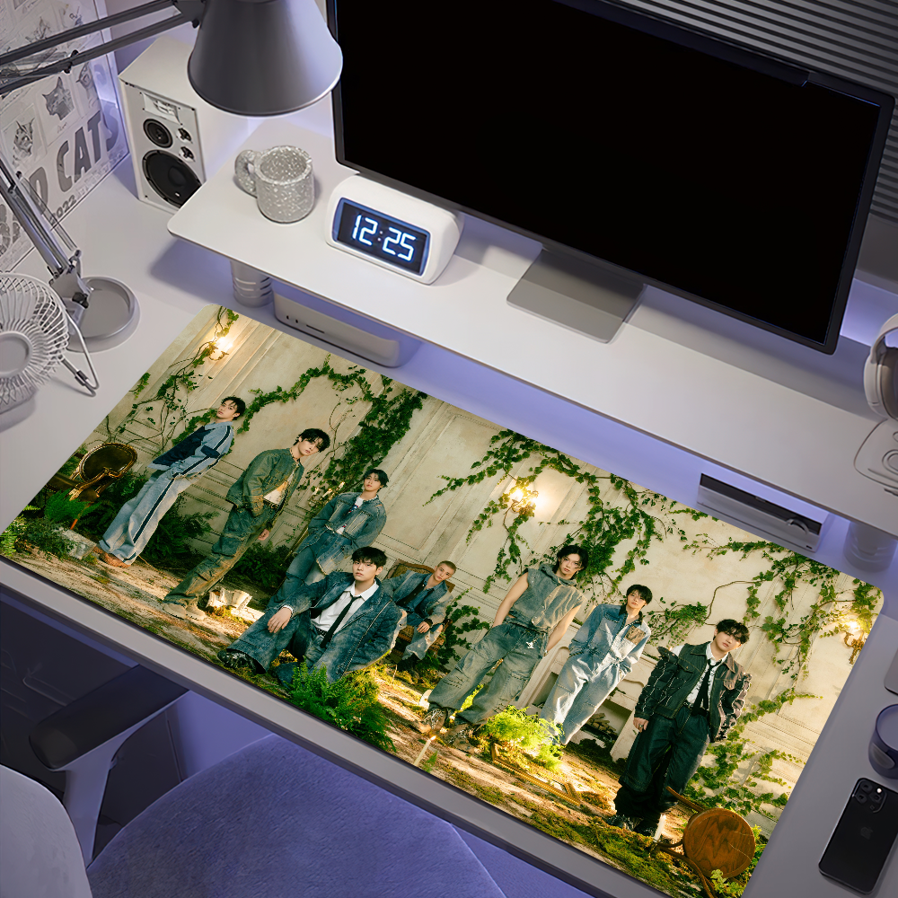 H-Hollow Stray Kids Mouse Pad Anti-fray Home Custom Ergonomic Office Rubber Large Desk Mat Keyboard PC Non-slip