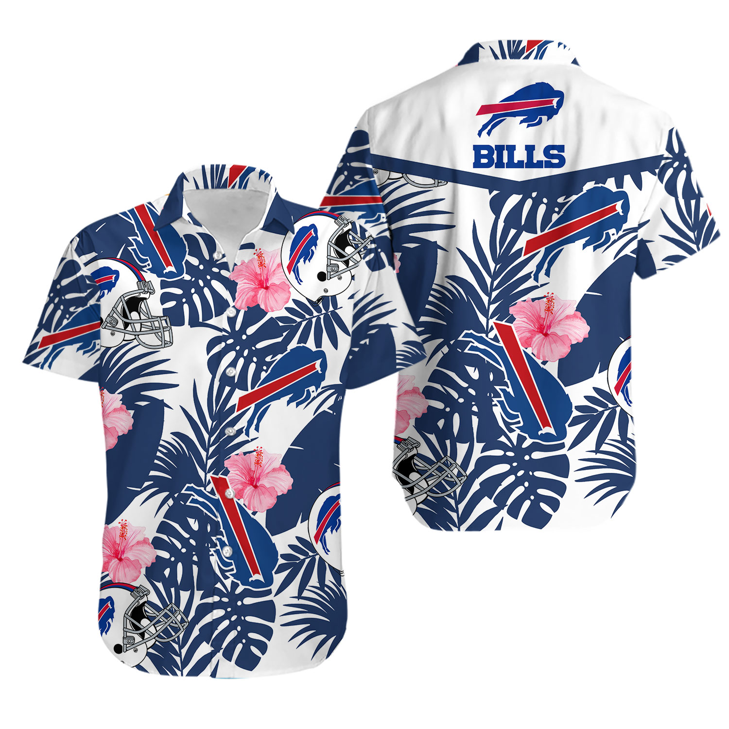 Buffalo Football Team Billss Hawaiian Button Down Shirt Unisex Adults