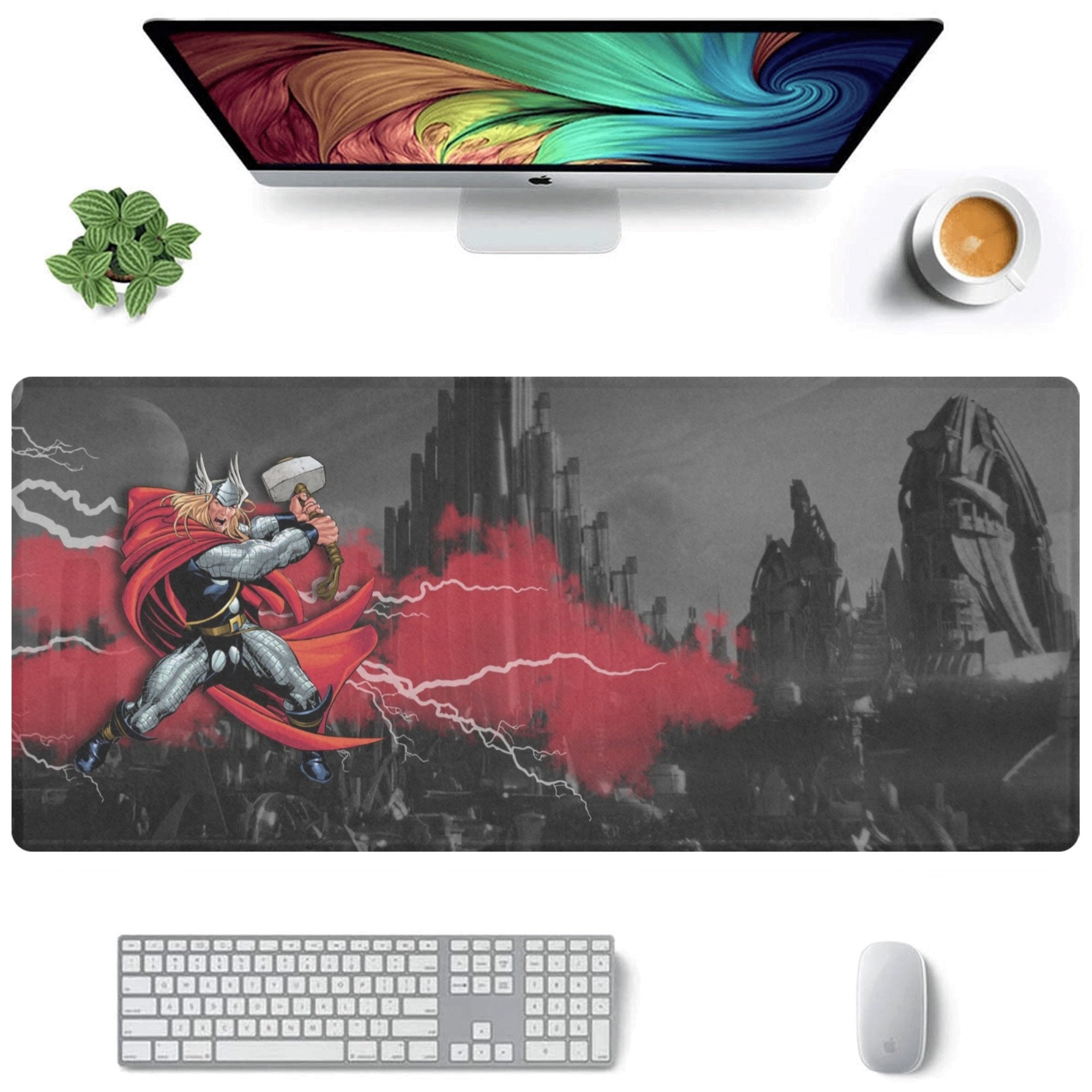 Thor's Hammer Desk Mat Suitable for Gamers, Content Creators, and Others