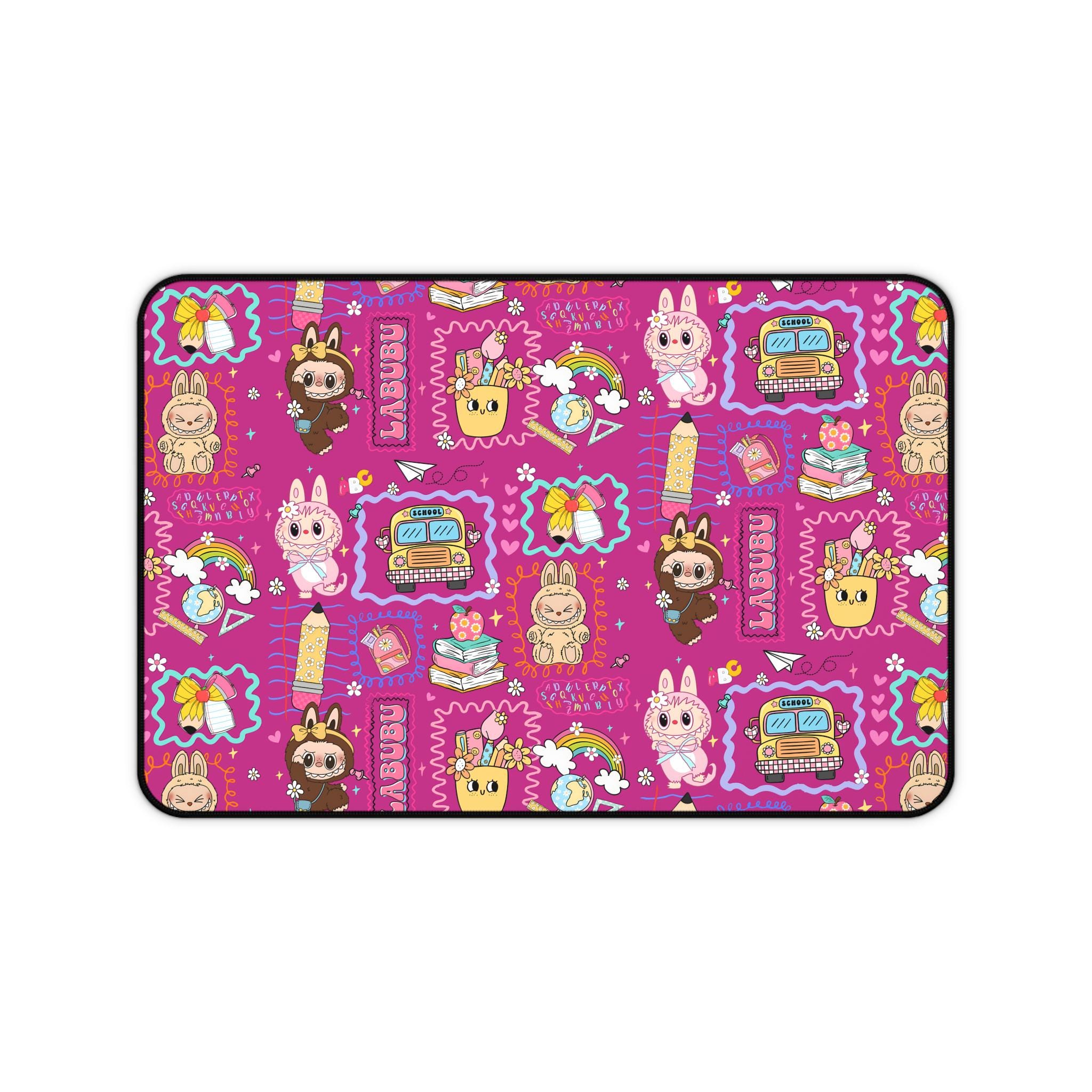 Labubu Desk Mat Kawaii Gamer Mousepad for Kids & Teens Cute Bunny Monster Extended Mouse Pad
