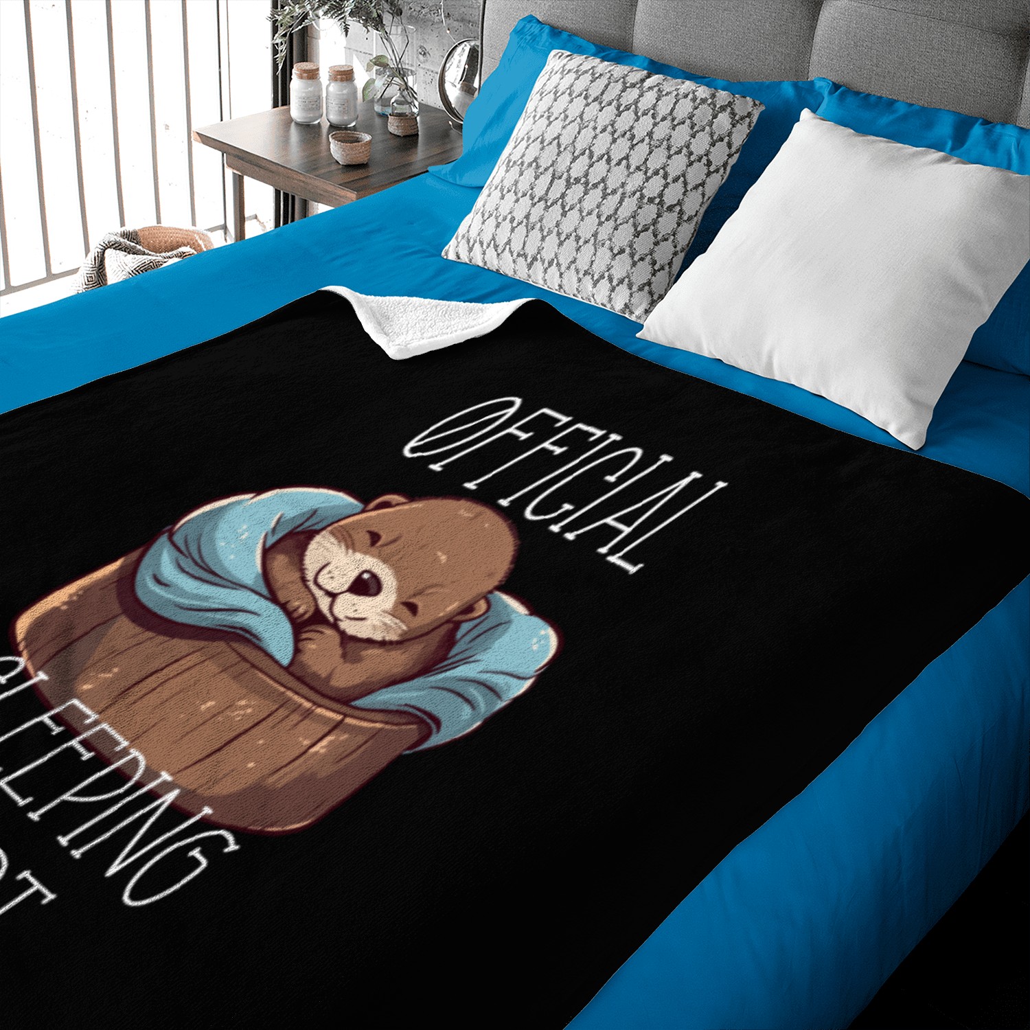 Official sleeping pajama Baby Blankets sea otter