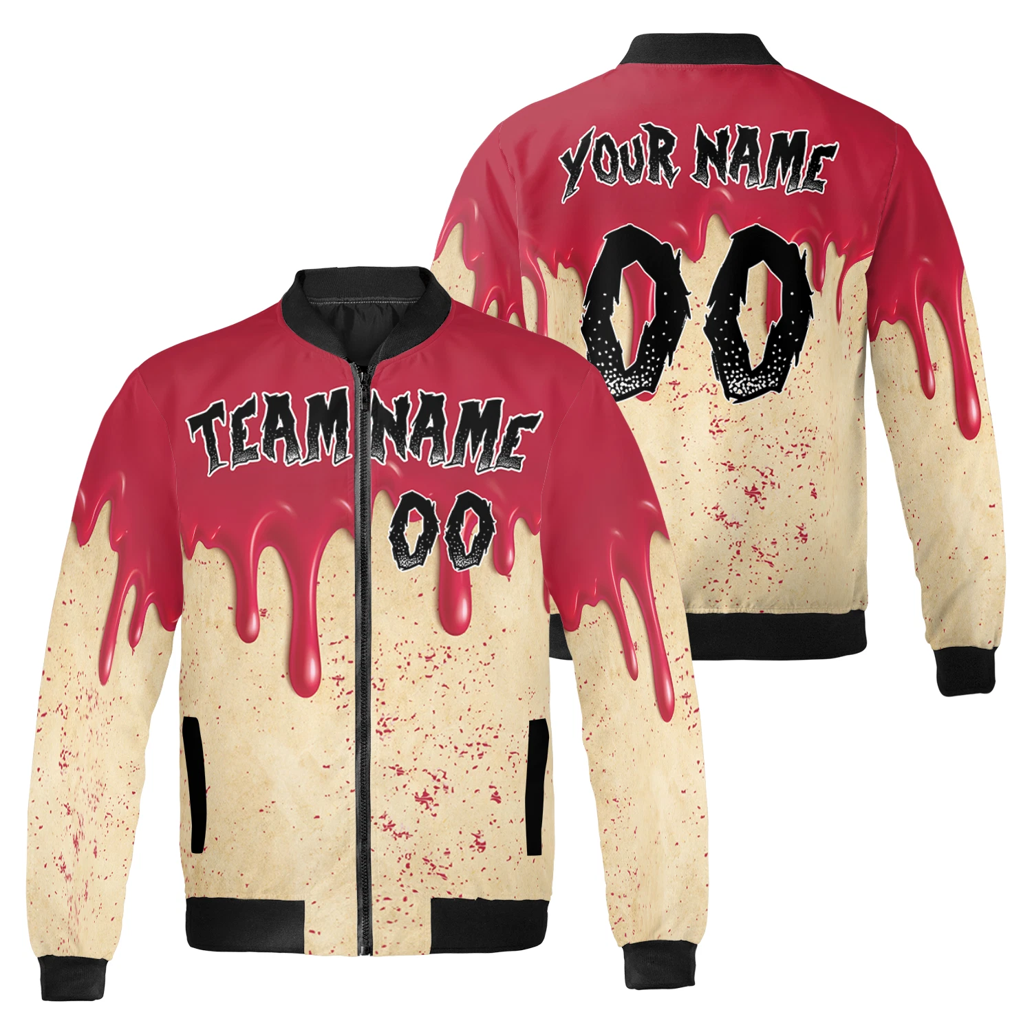 Personalized Halloween Blood Dripping Spooky Season Bomber Jacket