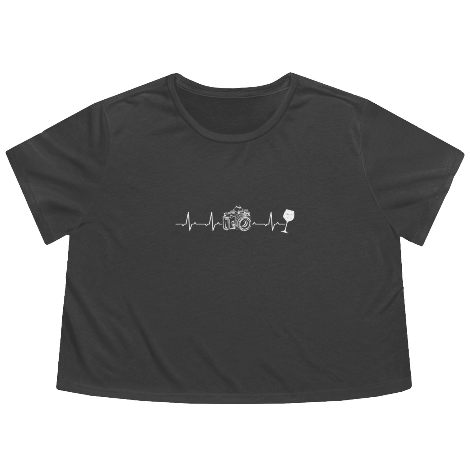 Photography Heartbeat Wine Camera Photographer Flowy Cropped Tees