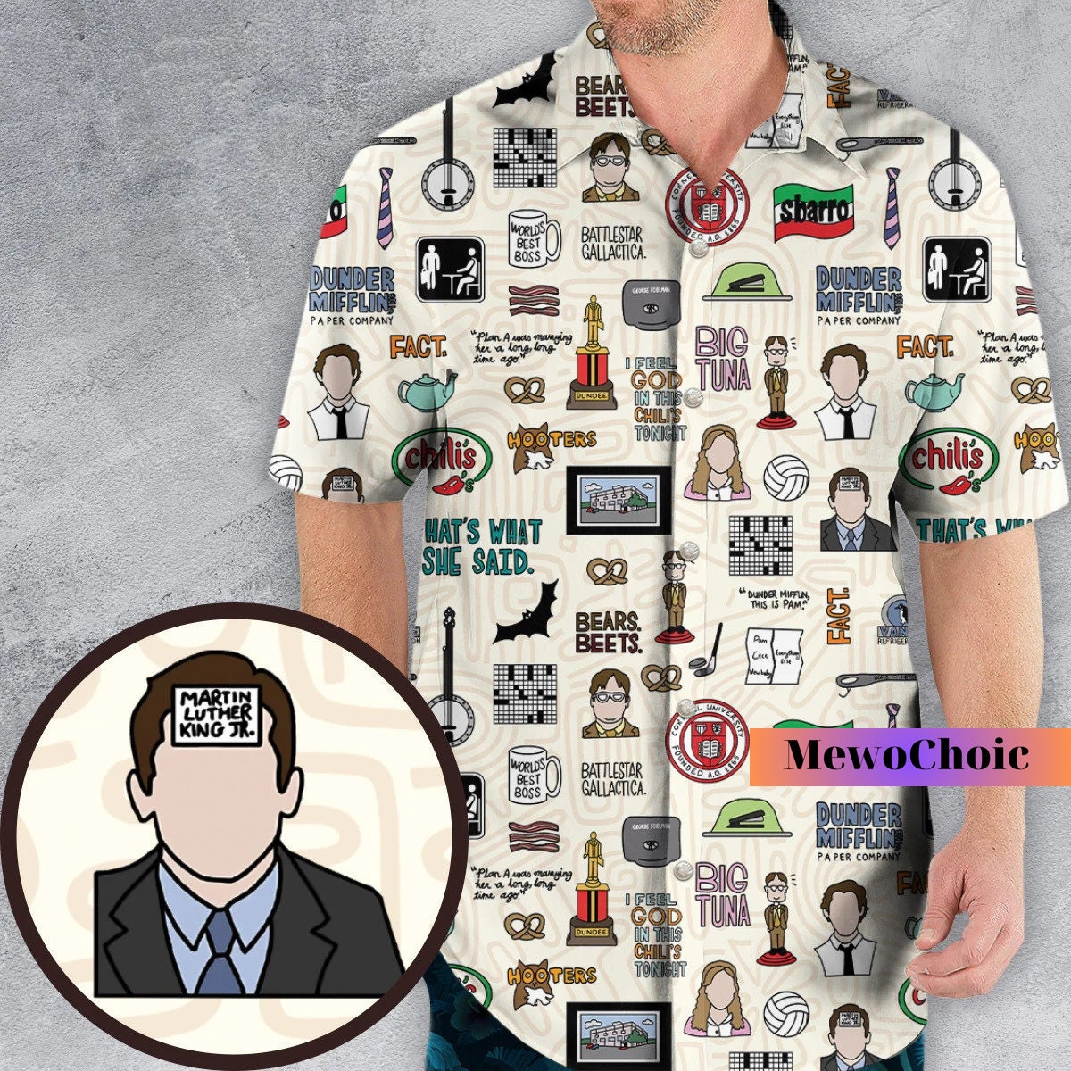 The Office Shirt, Button Up Shirt, Dwight Office Hawaiian Shirt