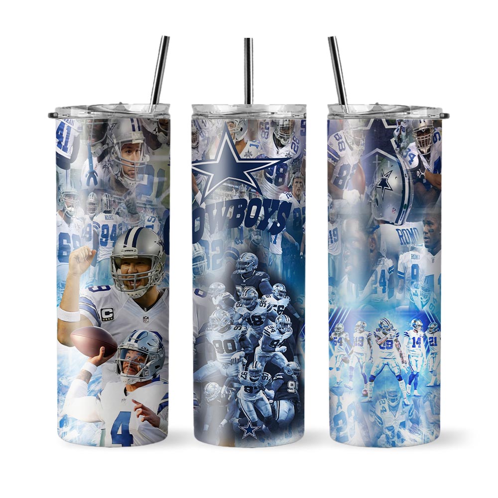 Dallas Football Team Cowboys Tumbler with Lid and Straw, Gift for Football Fan
