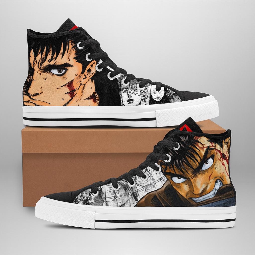 Anime High Top Canvas Sneakers, Manga Shoes