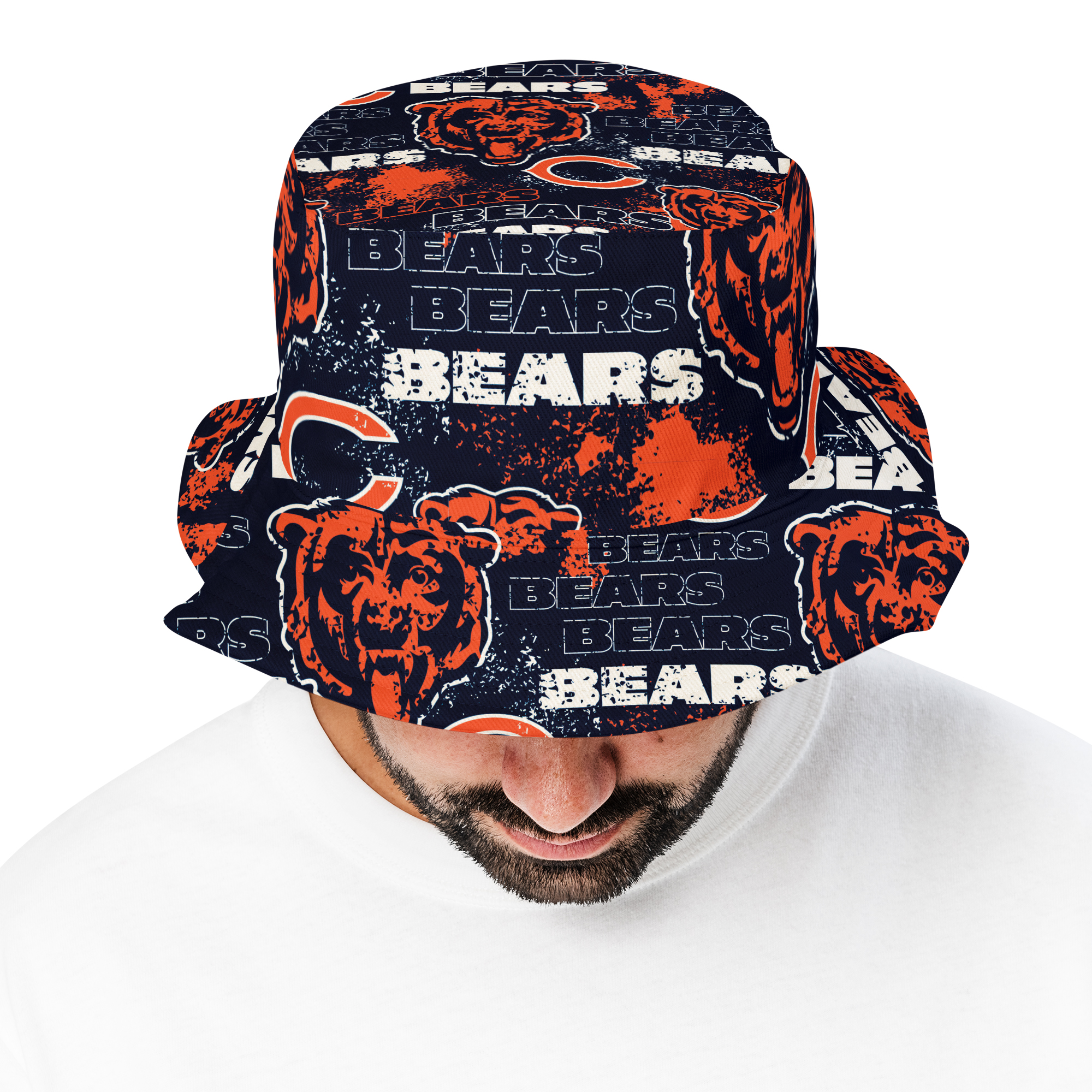 chicago football bucket hat, the bears mascot team name logo, fan gift