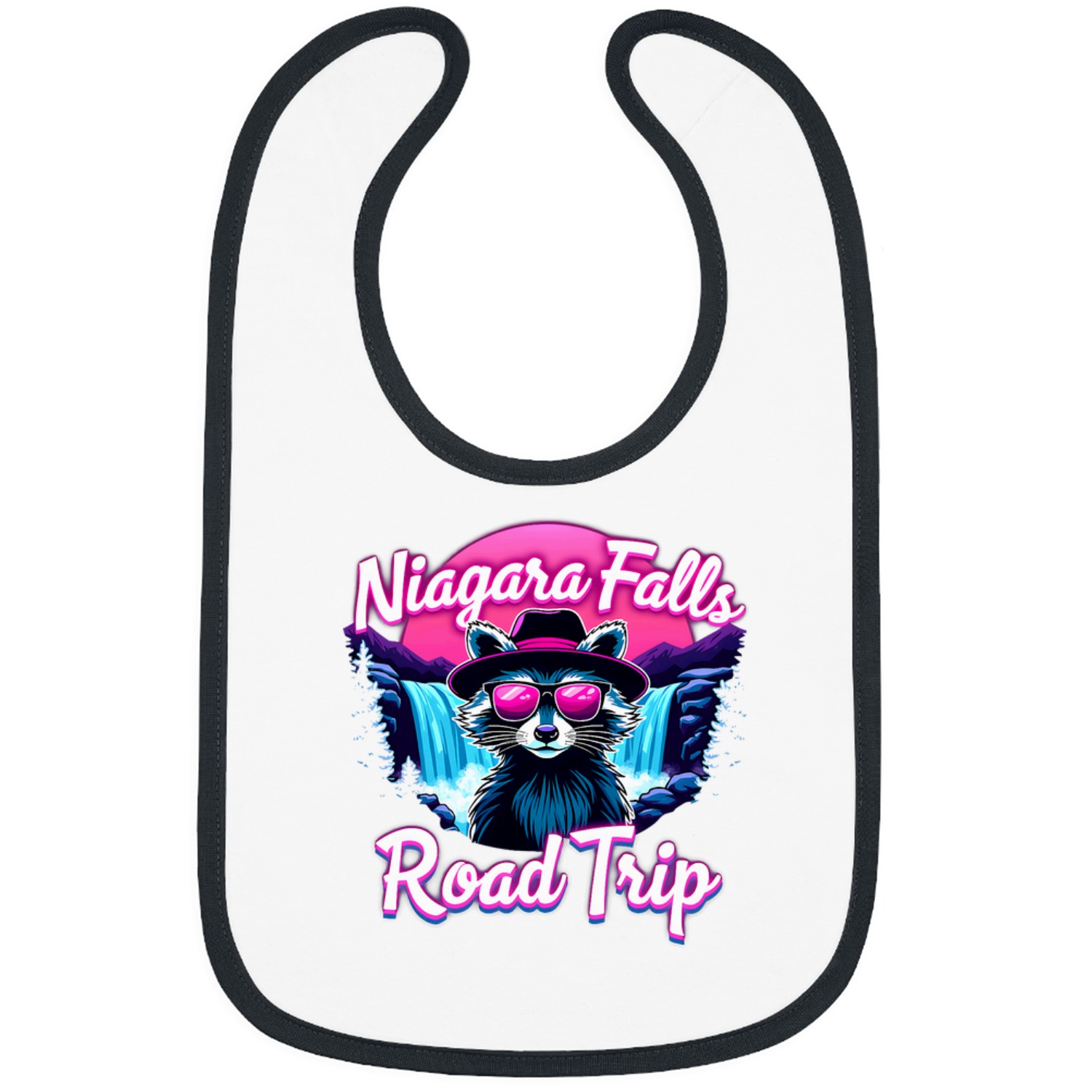 Raccoon Pet Niagara Falls Road Trip Funny Raccoon Meme Family Matching Bibs