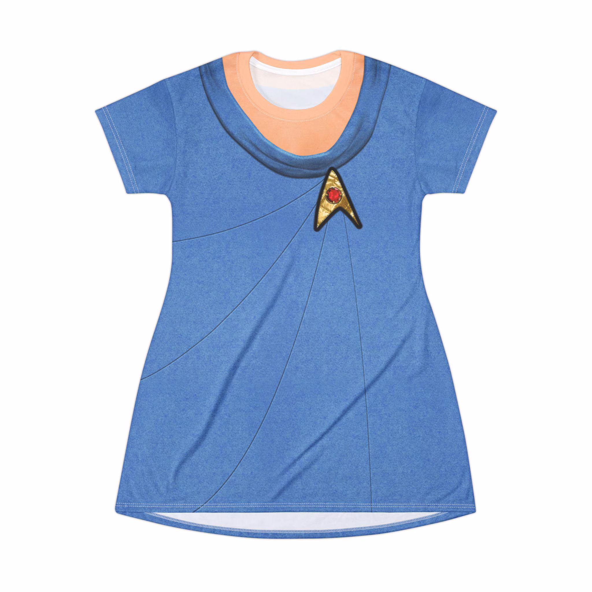 Starfleet Officer Blue Short Sleeve Dress, Federation Cosplay, Starships Apparel
