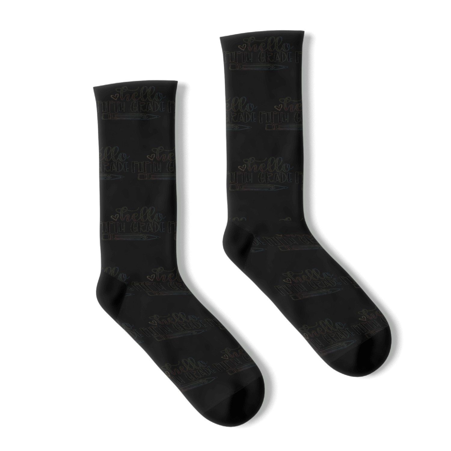 Hello Fifth Grade Student Teacher Back to School Socks