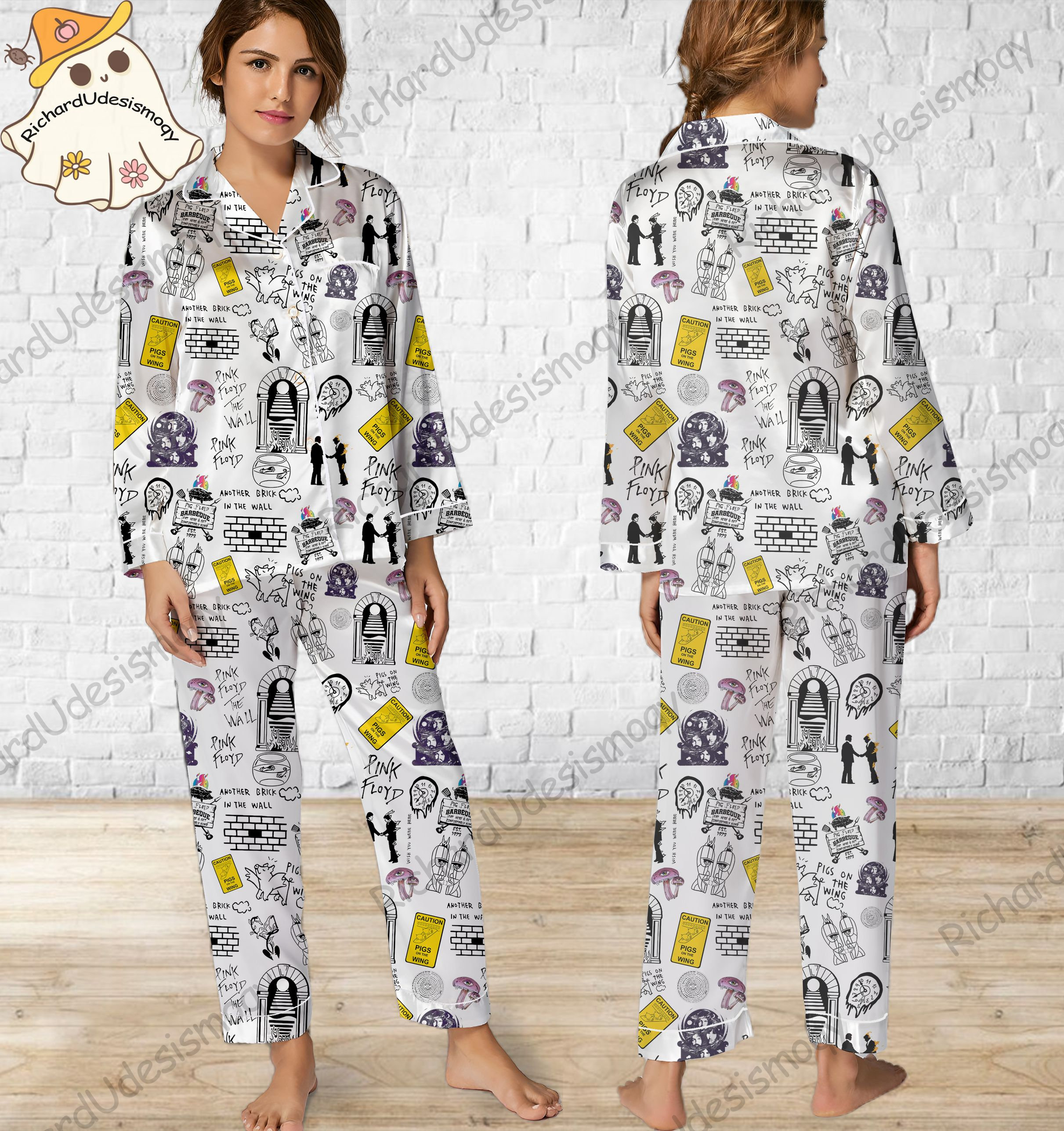 Pink Floyd Pajamas Set, Pink Floyd Pyjamas Set, Holiday Pajamas, Pajamas Pants, Women Pajamas, Sleepwear Pajama, Custom Sleepwear
