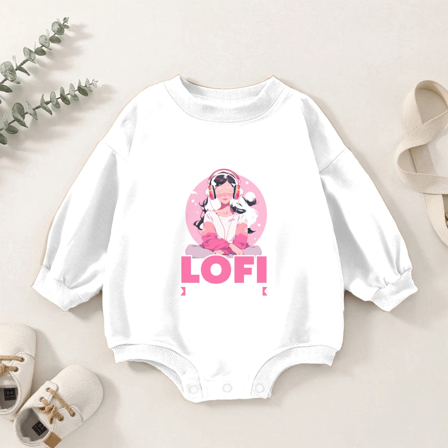 Lofi Music Lover Low Fidelity Japanese Aesthetic Baby Romper Sweatshirts