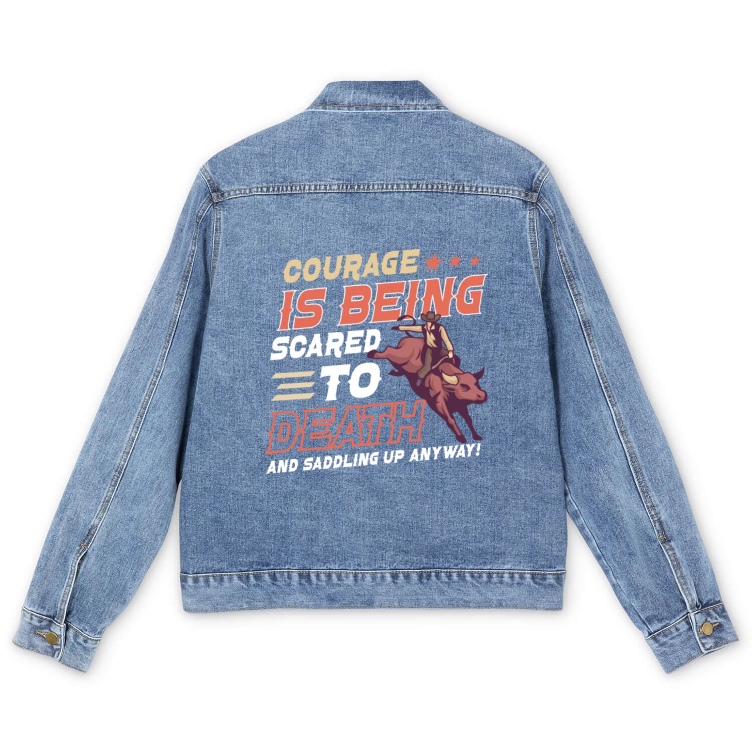 Rodeo Bull Riding Livestock Show Farmer Cattle Men's Denim Jackets