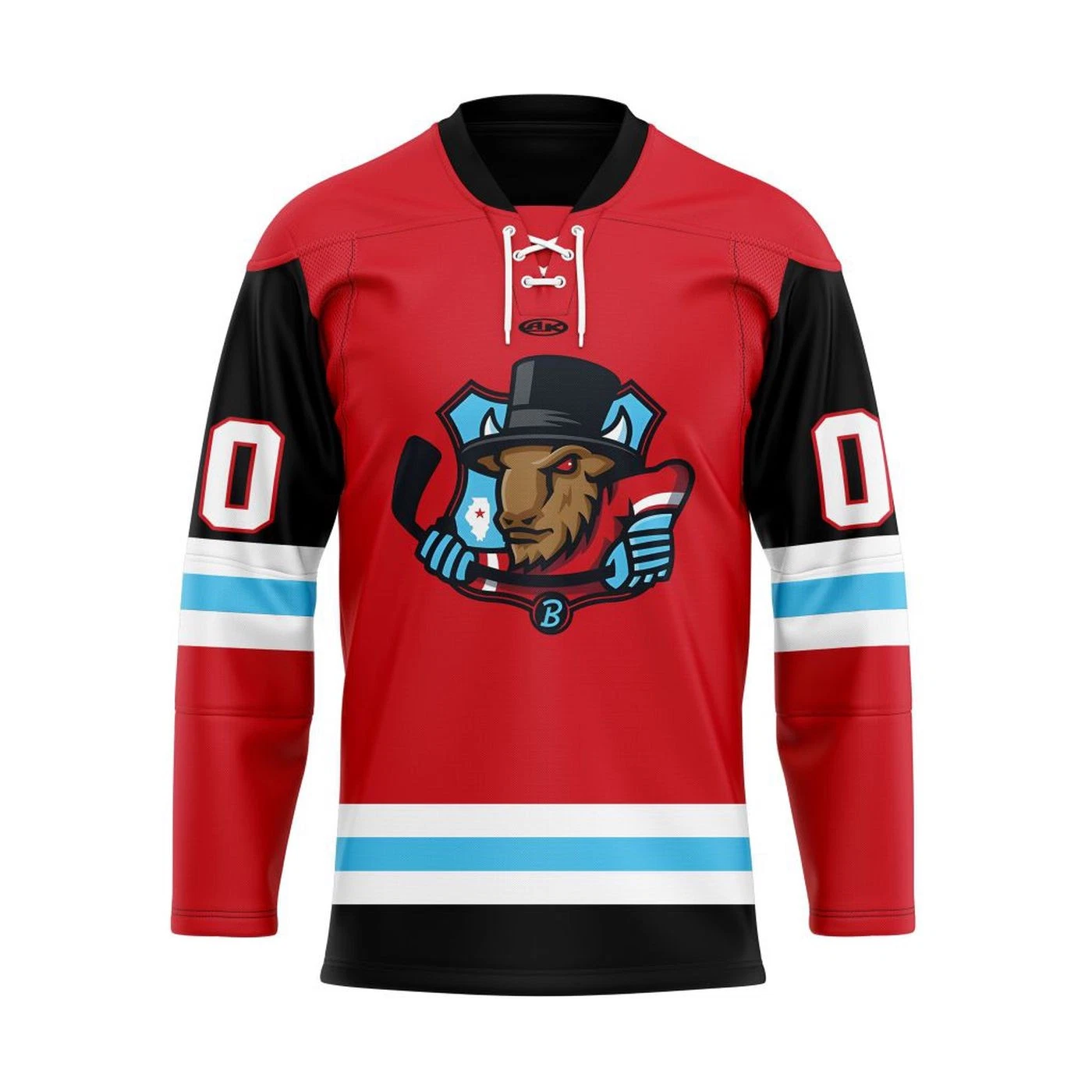 Personalized Bloomington Bison Red Lace Hockey Shirt Men's Fan Gear Xmas Gift