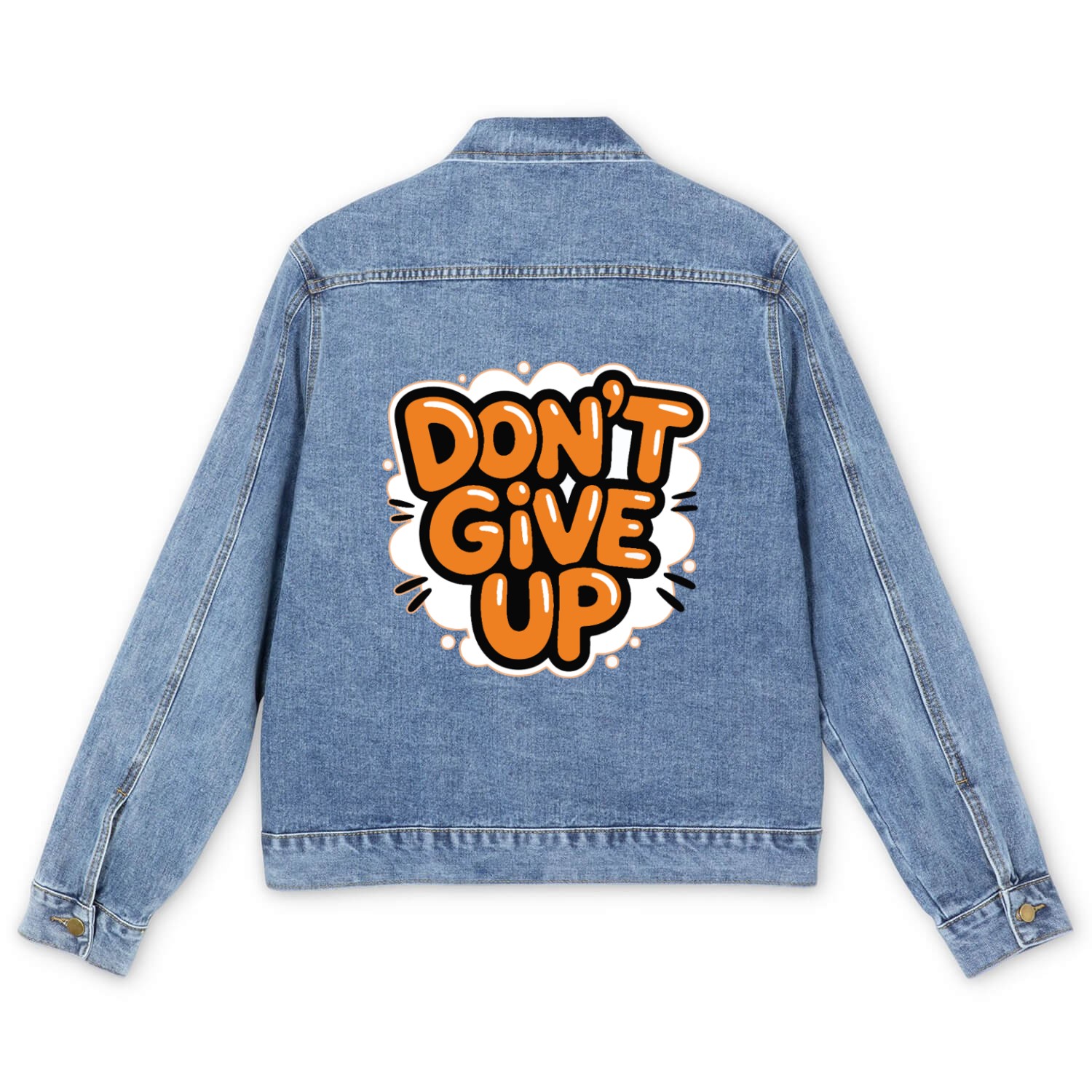 Don’t Give Up Motivational Quote Design Men's Denim Jackets