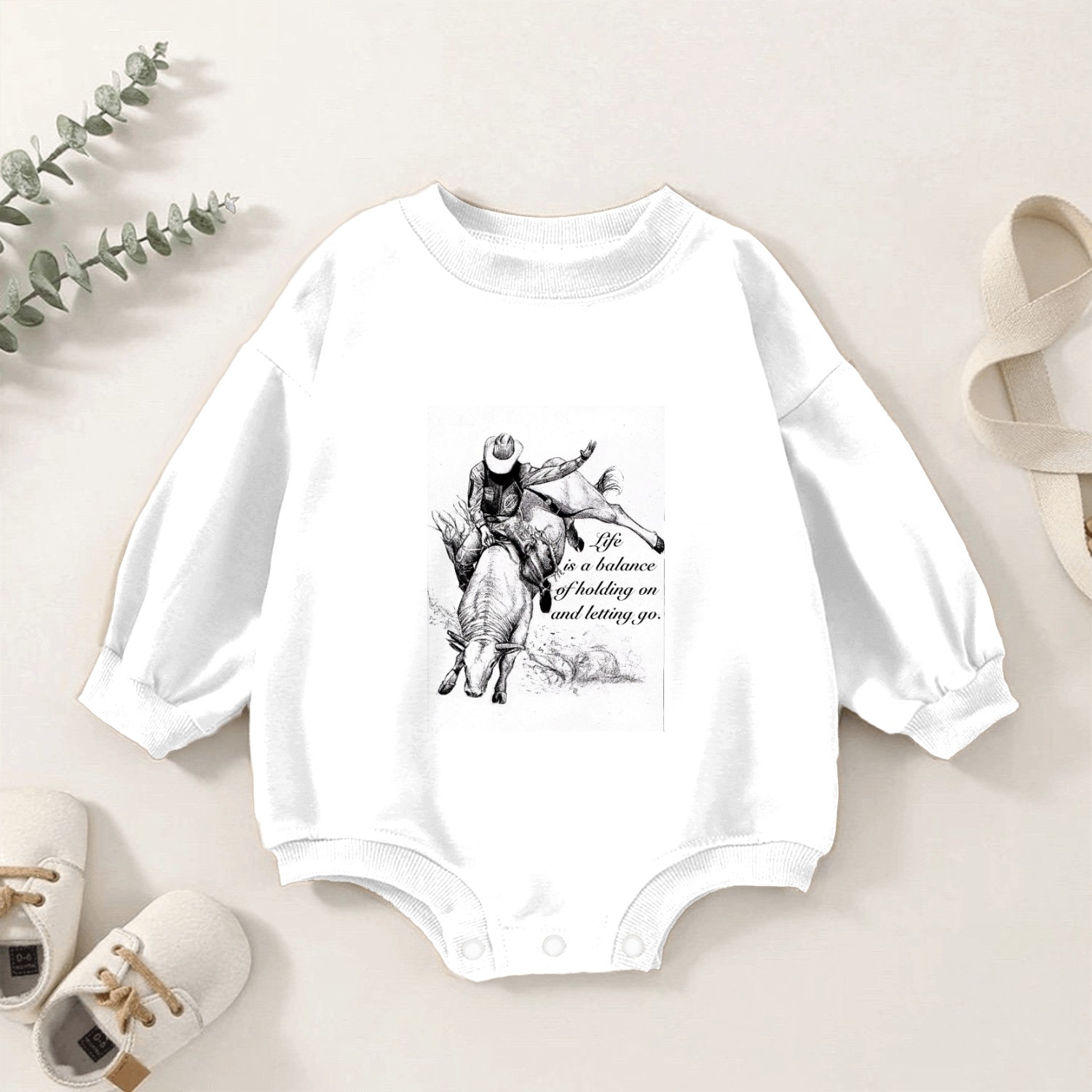 Cowboy Rodeo Rider Inspirational Design Baby Romper Sweatshirts