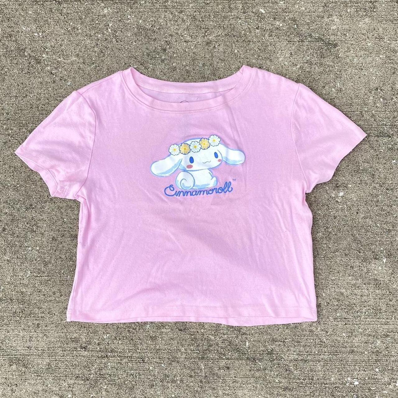 Cinnamoroll Women's Crop Top, Kawaii T-Shirt, Sanrio Anime Cartoon Casual Clothes, Y2k Cropped Tee Shirt