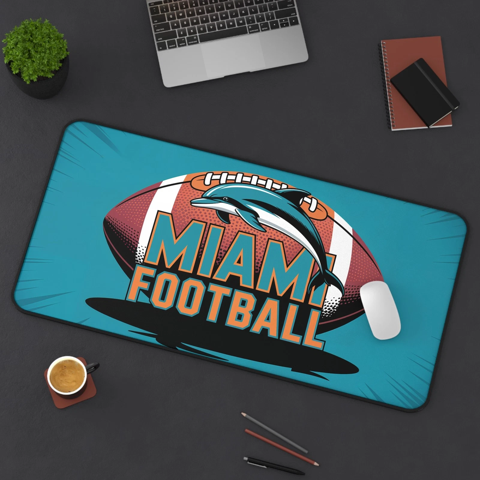 Miami Football High Def Print Non Slip Desk Mat Office Home football