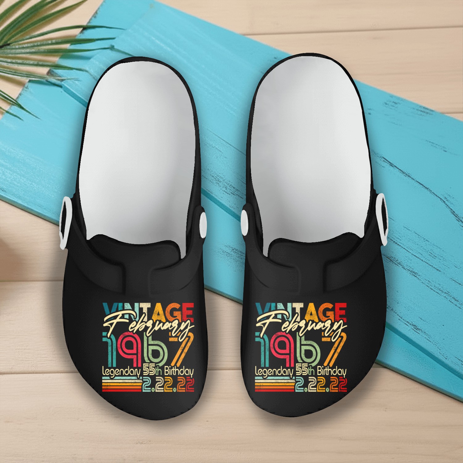 2 22 2022 55Th Born 2 22 1967 Slip On Clogs