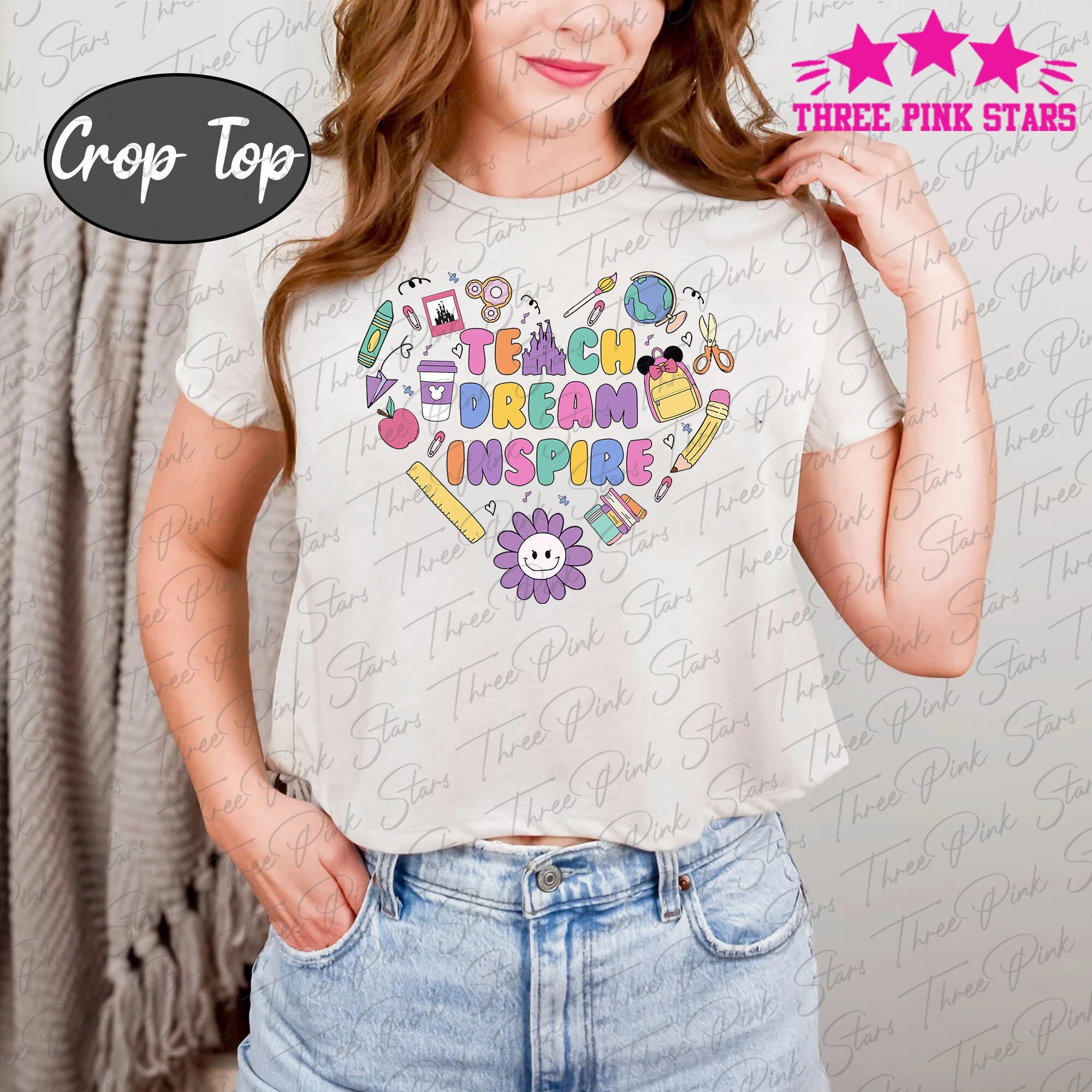 Teacher Crop Top, Teacher Appreciation Tee, Vacation Shirt For Teacher, Teacher Librarian Principal School Crop Tee E5162