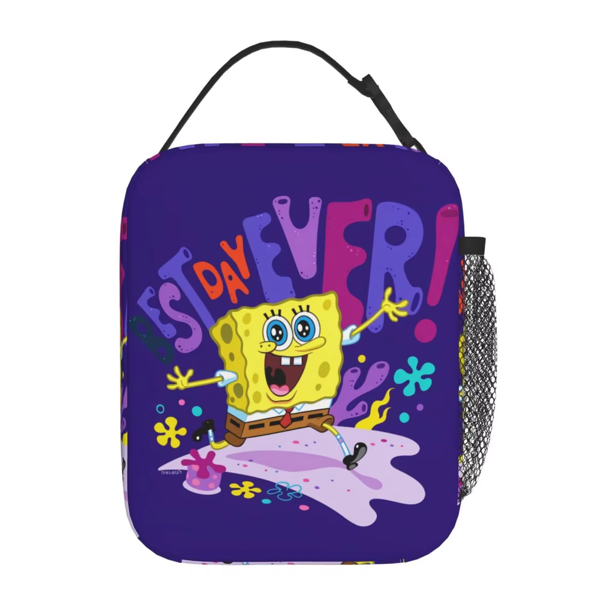 Spongebobed Cartoon Lunch Bag Outdoor Picnic Lunch Box For Men Fashion Graphic Tote Food Bags Oxford Portable Cooler Bag