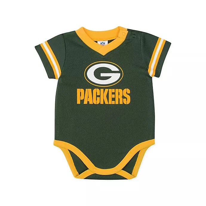 Green Bay Football Team Packers Baby Dazzle Bodysuit Onesie - Gerber football