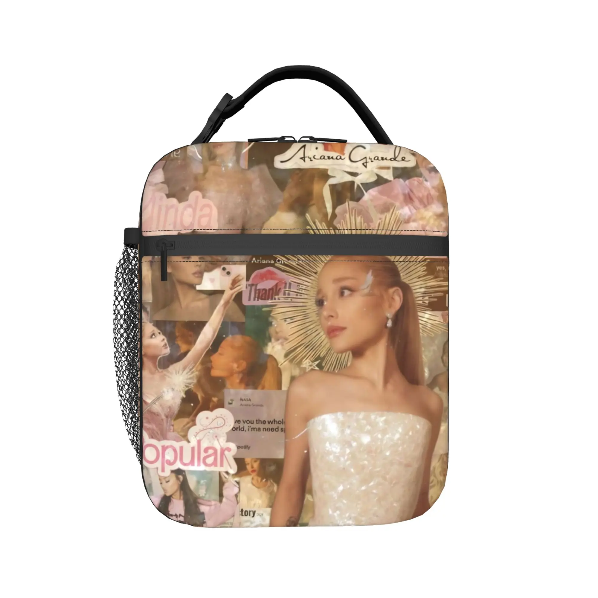 Ariana Petal 2026 Album Kids Thermal Cooler Lunch Bag, Portable Insulated Lunch Container for Office, Men Women