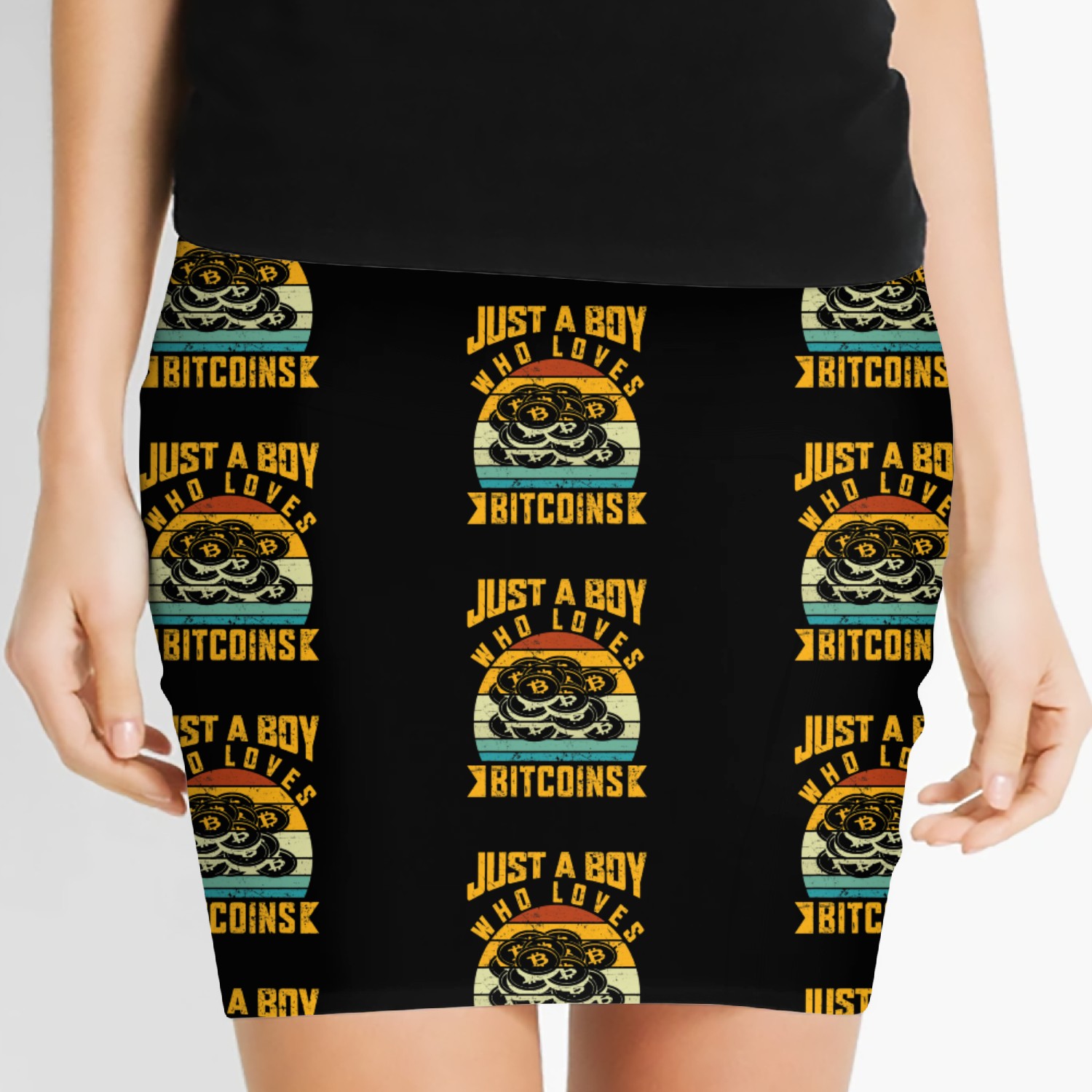 Just a Boy who loves Bitcoins Miner mining trading Women's Mini Skirts