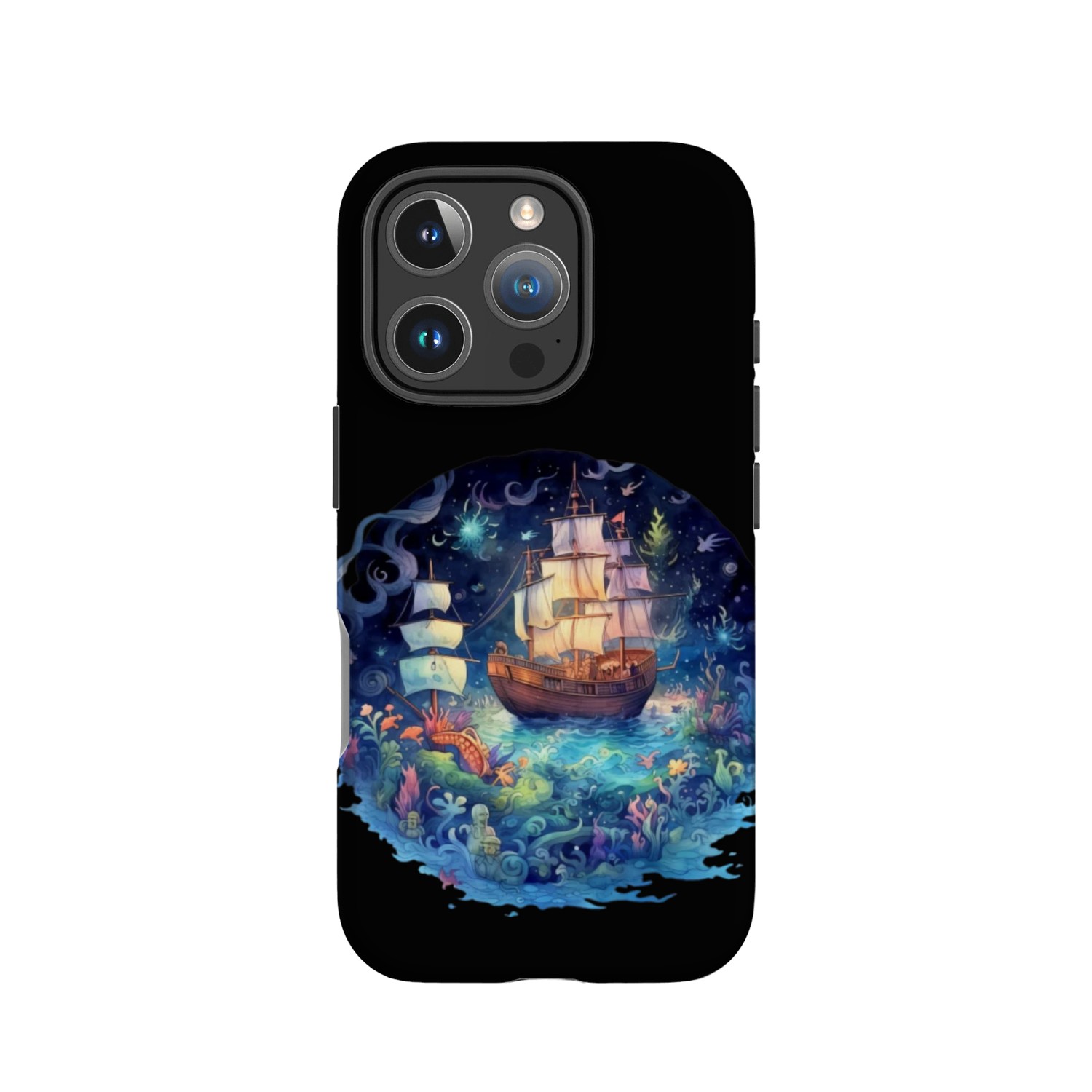 Colorful Traditional Sail Ship at night IPhone Cases