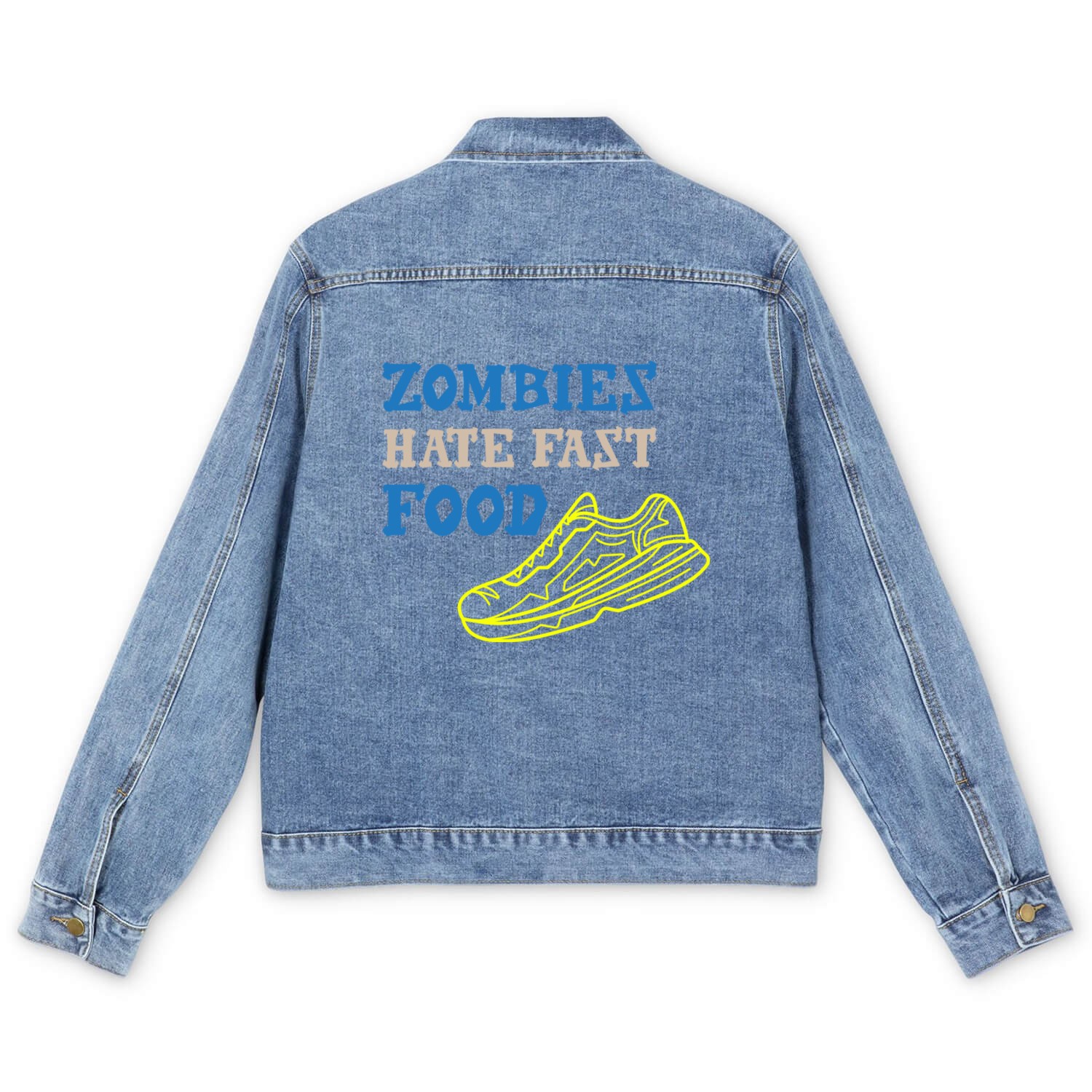 Zombies Hate Fast Food Men's Denim Jackets
