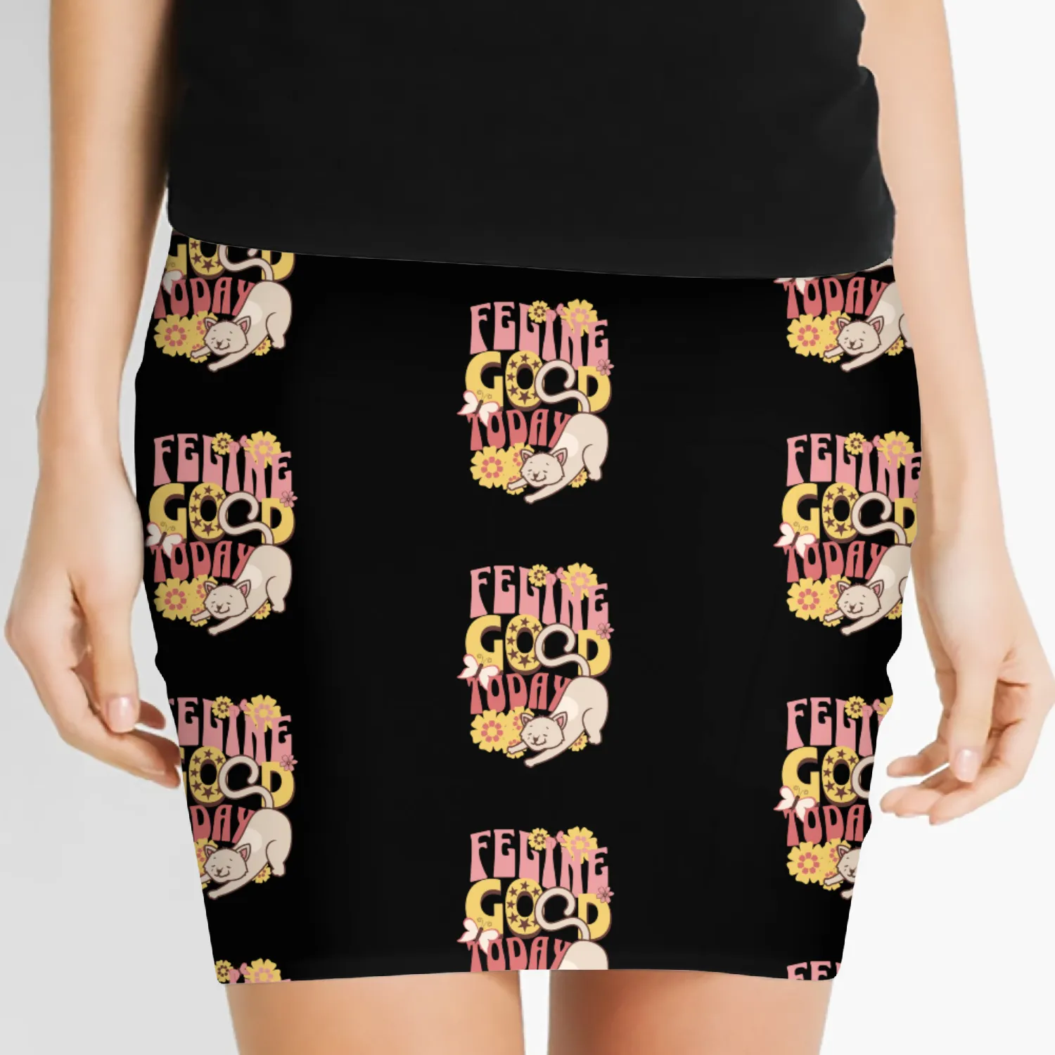 Feline Good Today Cat Women's Mini Skirts