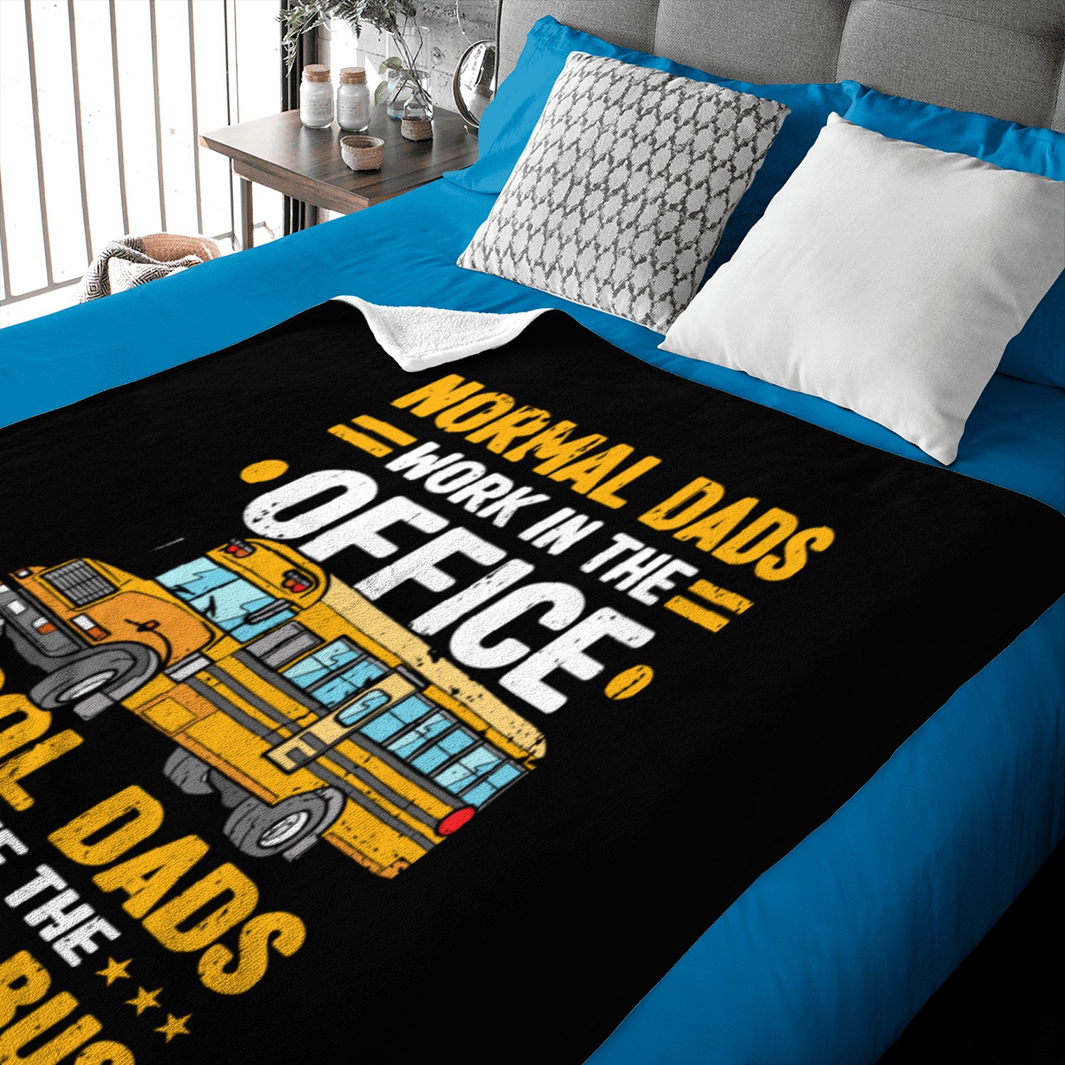 Bus Driver Dad School Bus Baby Blankets