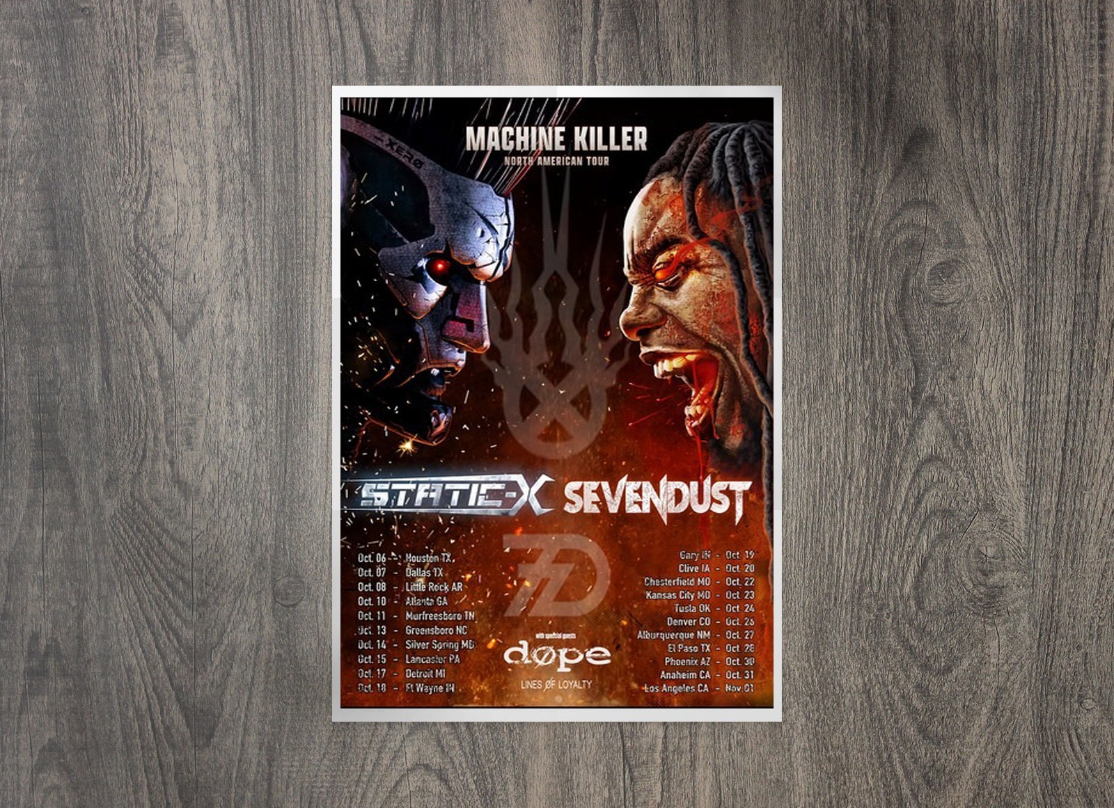 Static X And Sevendust For The Machine Killer North American Tour Poster
