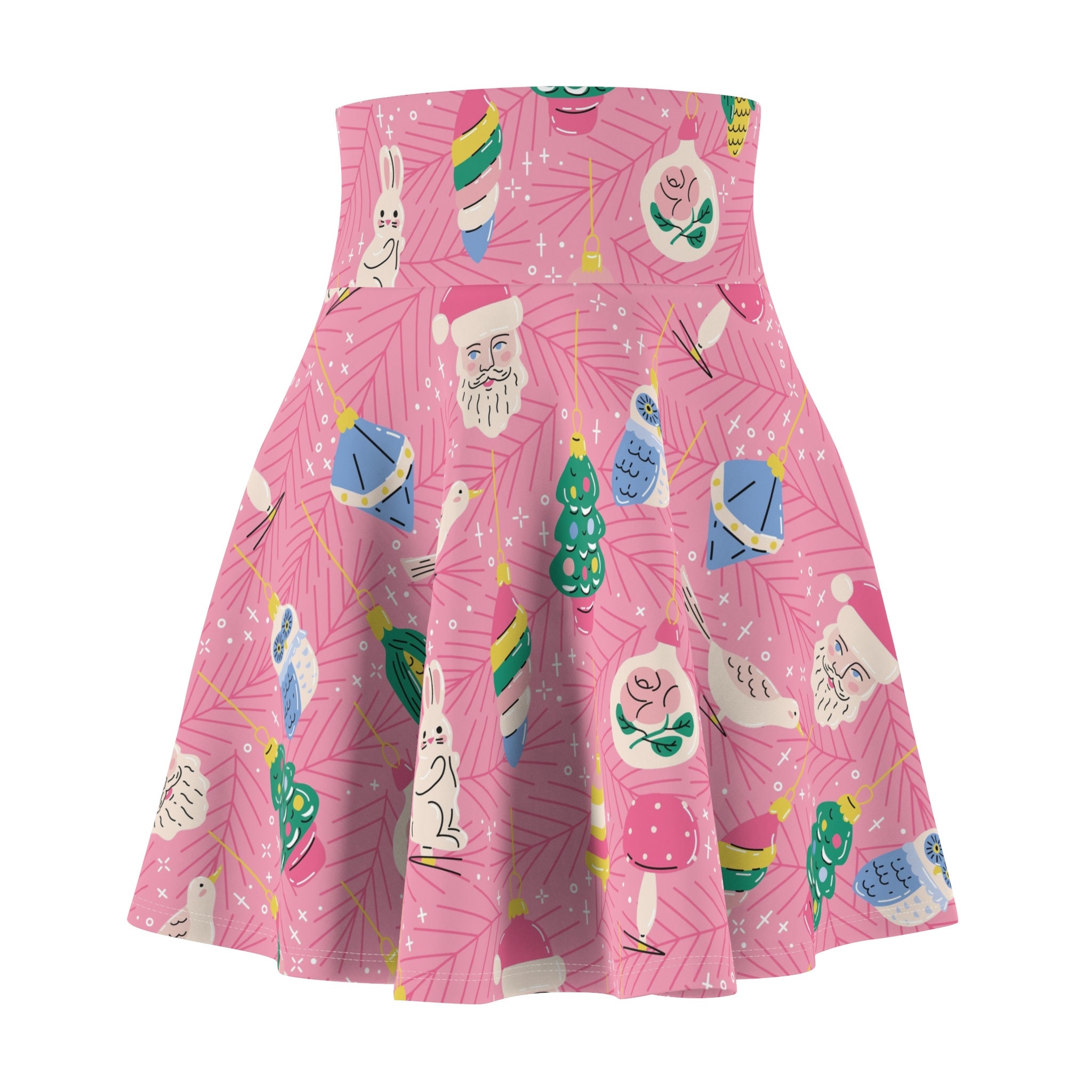 Women's Vintage 50s Christmas Ornaments Skater Skirt