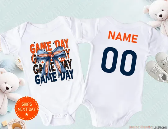 Personalized Broncos Baby Sleepsuit, Gift for Football Fan