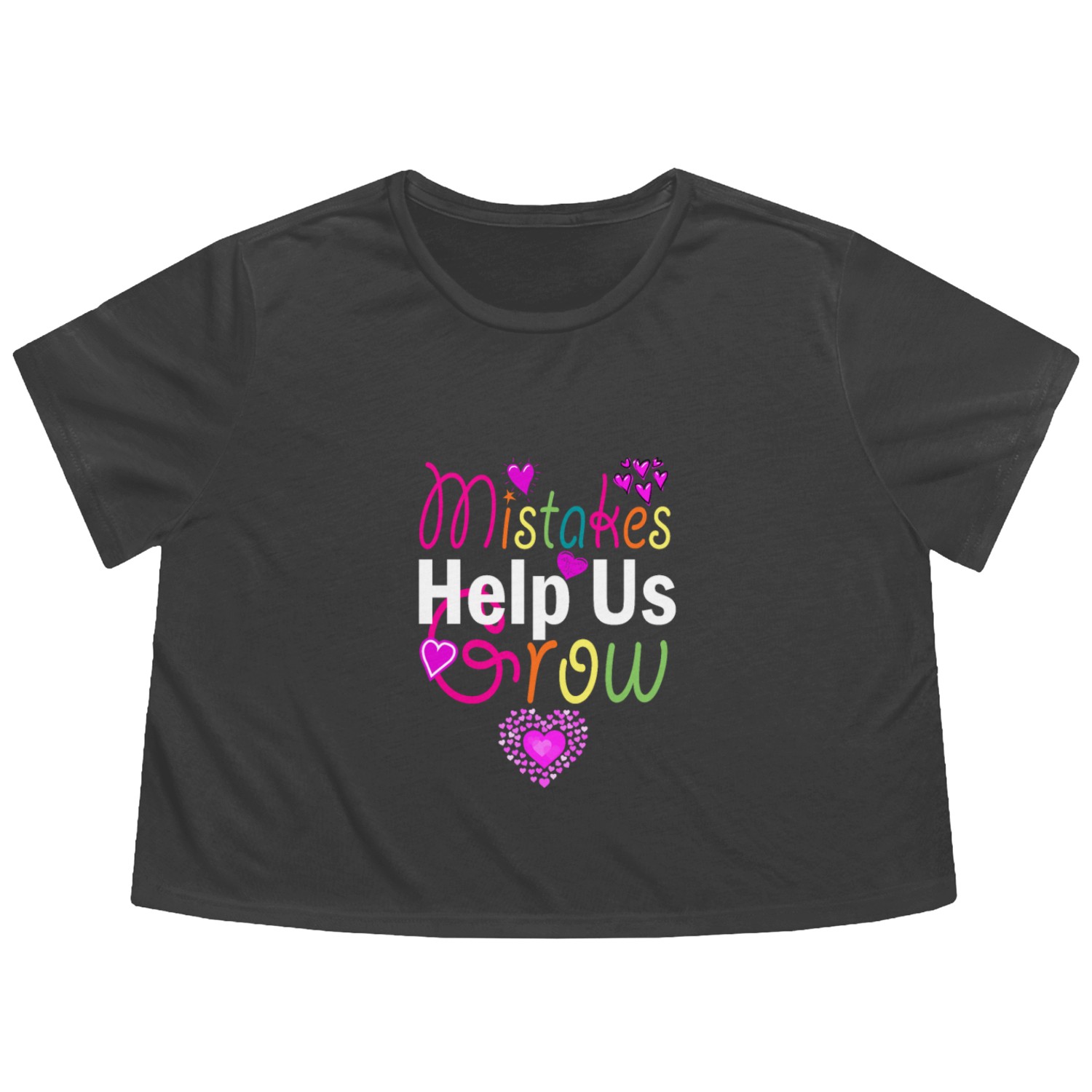 Mistakes Help Us Grow Back To School Motivational Flowy Cropped Tees