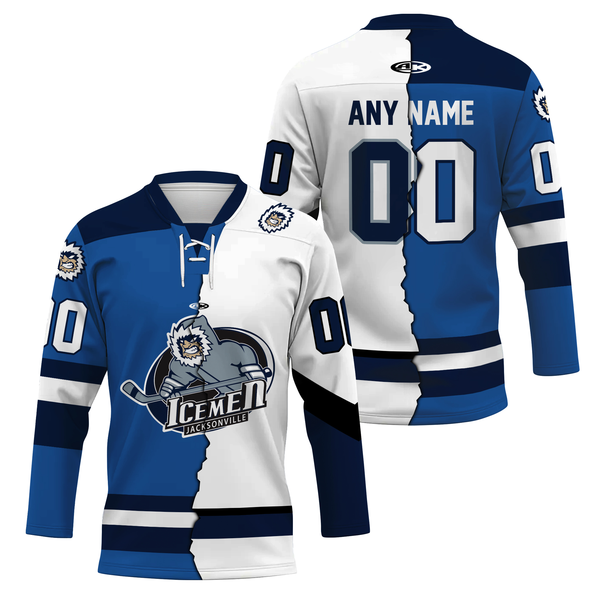 Personalized Jacksonville Icemen Mix Lace Hockey Shirt Men's Fan Gear Xmas Gift