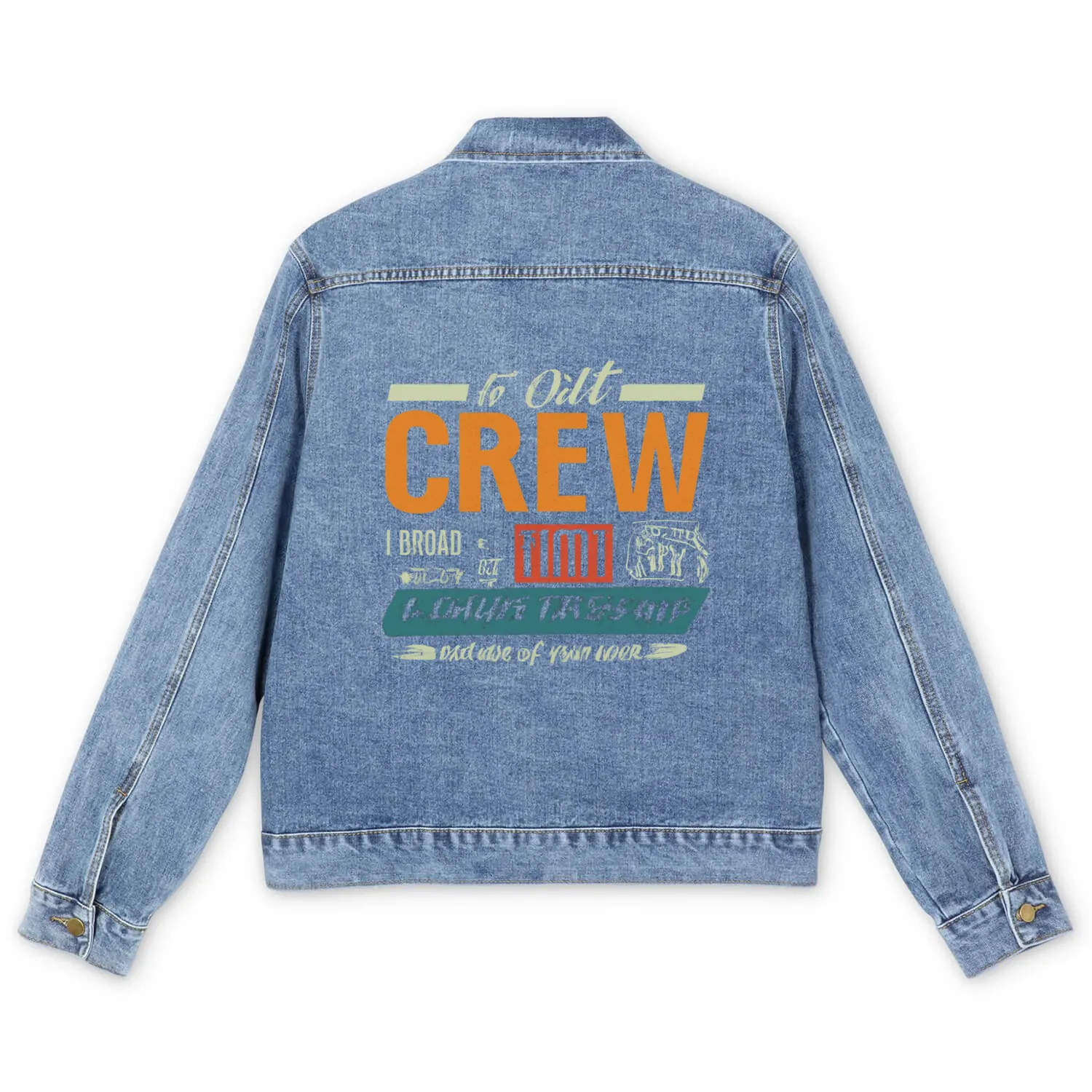 Typography Design Men's Denim Jackets