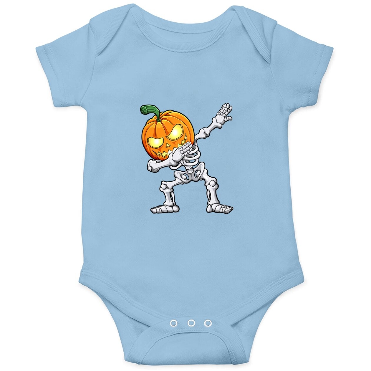 Halloween Boys Dabbing Skeleton Scary Pumpkin Jack O Lantern Baby Bodysuit
