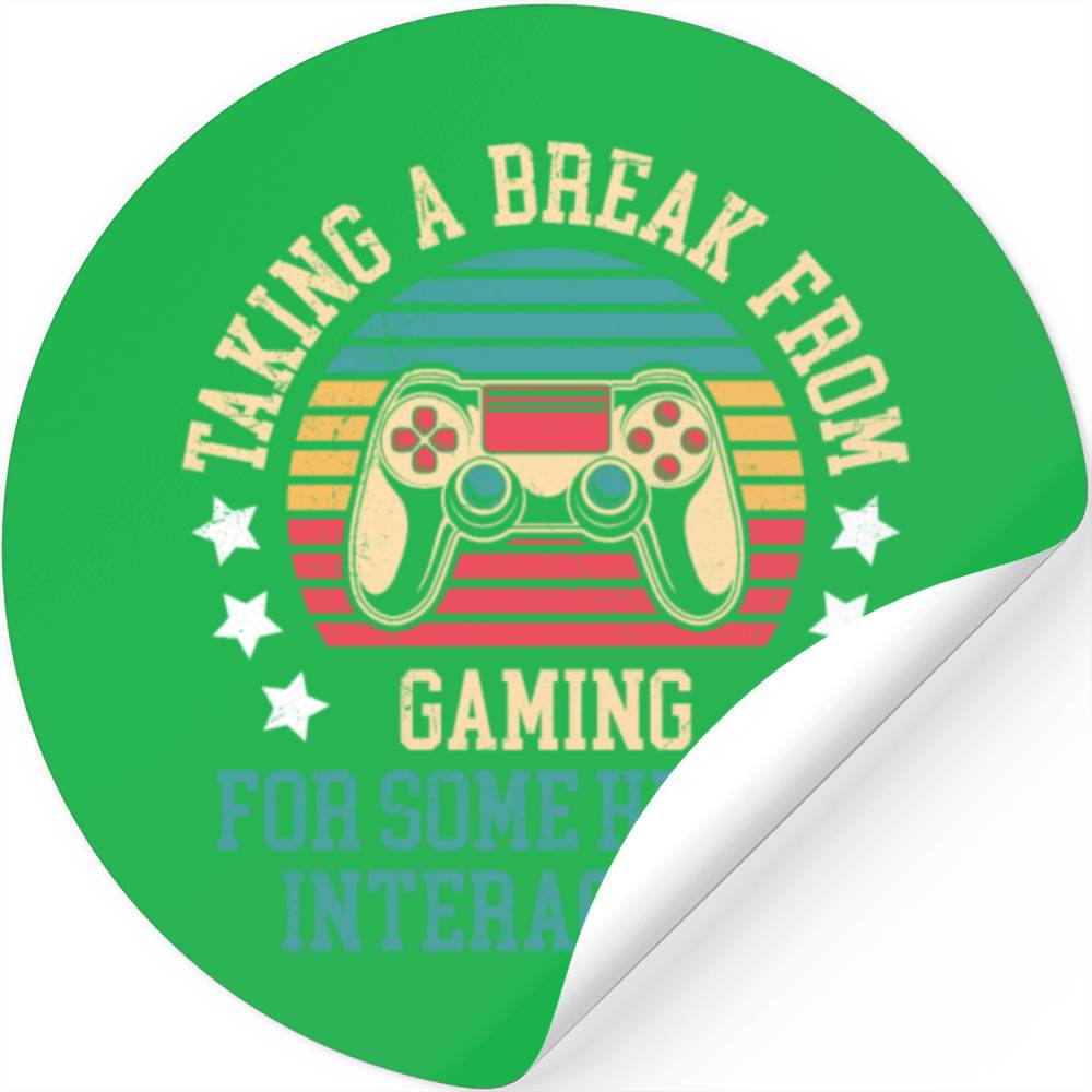 Video Player Taking Break from Gaming Controller Stickers