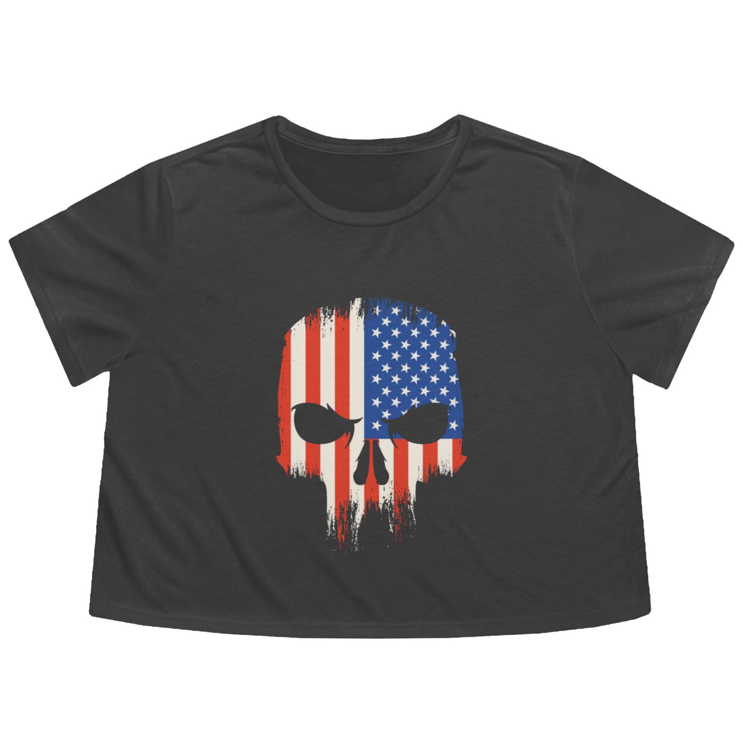 USA Flag Flowy Cropped Tees