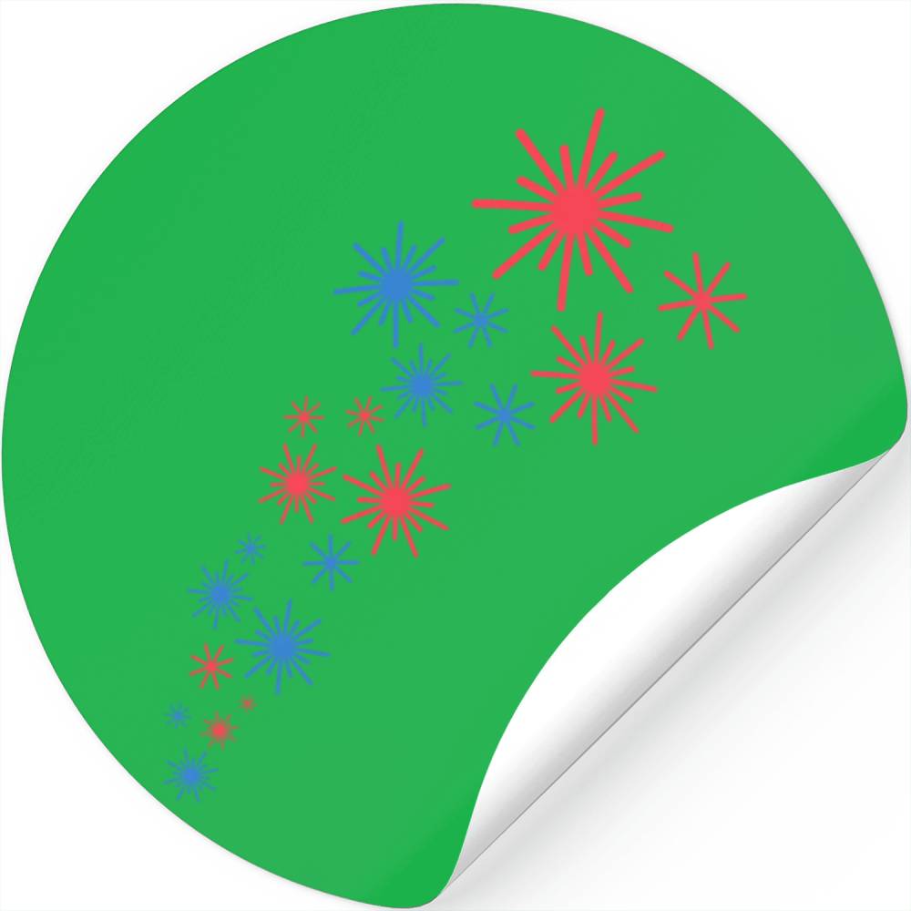 Starry Sky In Blue And Red Stickers