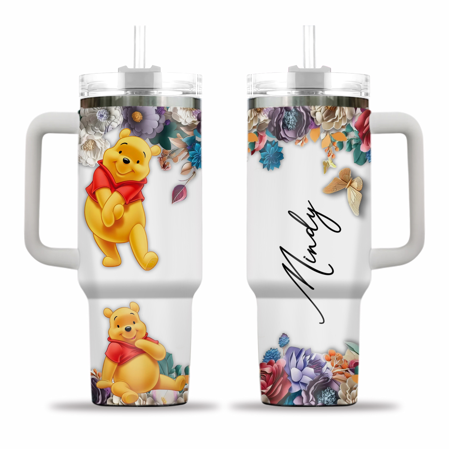 Personalized Pooh Tumbler 40oz Cute Pooh Tumbler