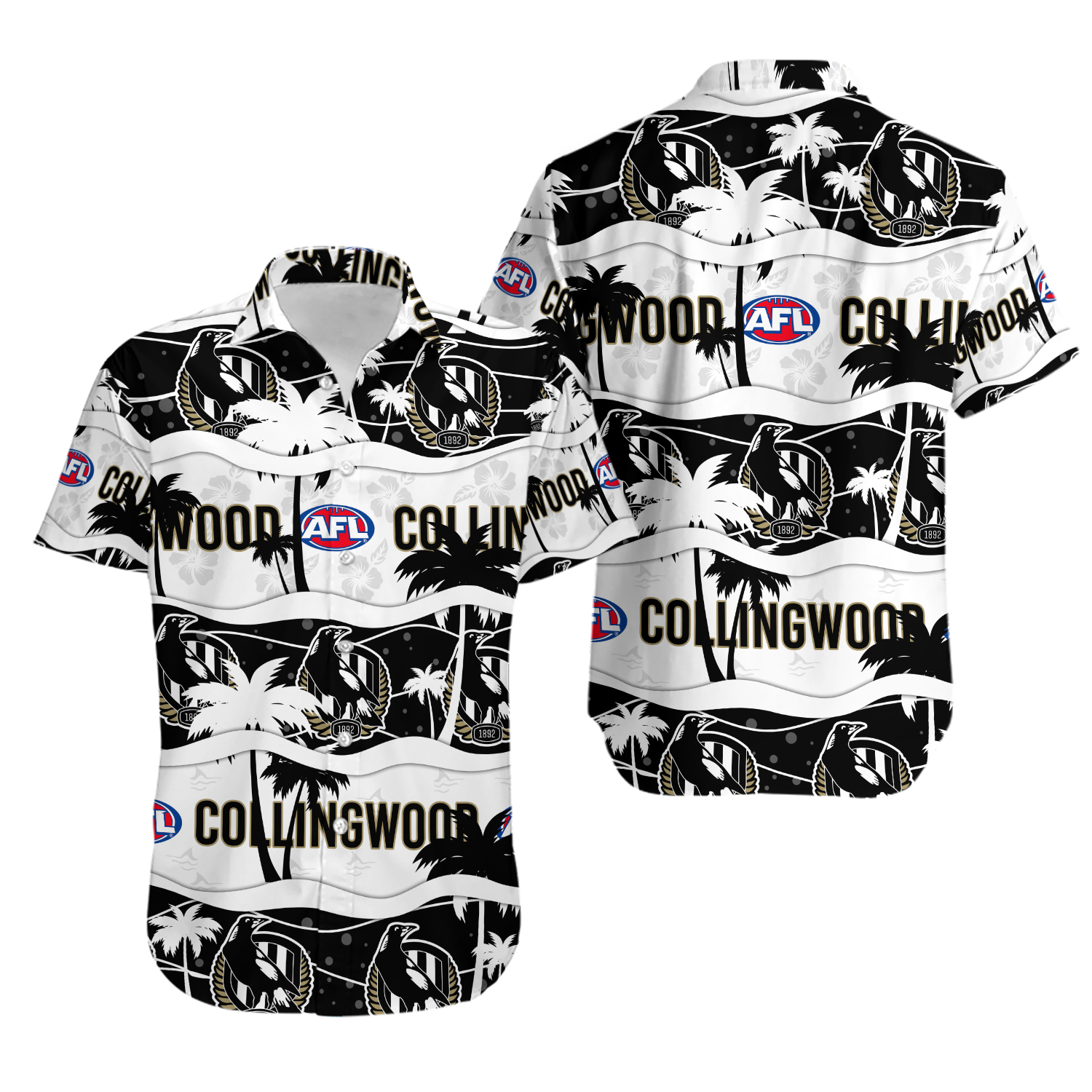Collingwood Football Club Hawaiian Shirt for Fans