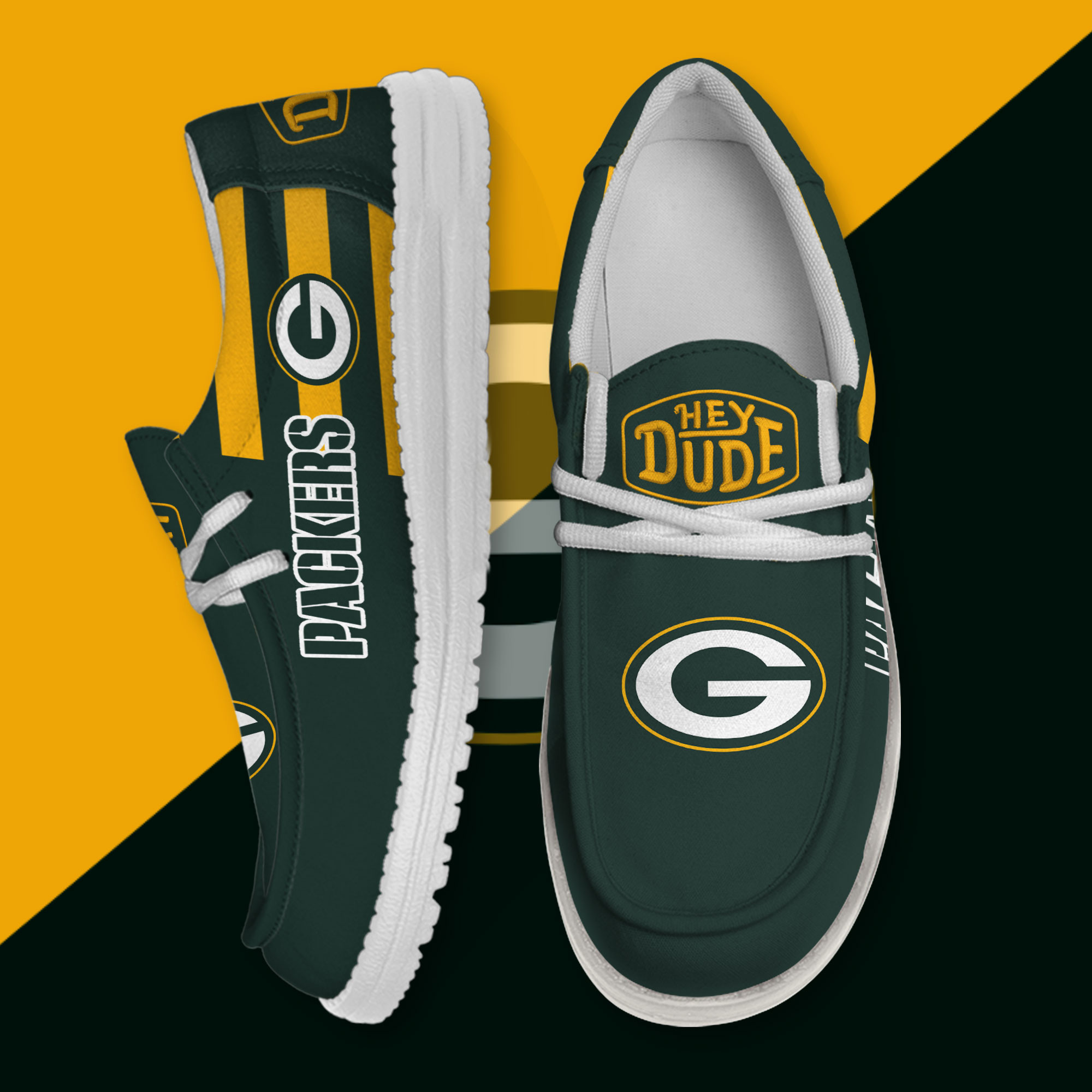 Green Bay Packers – Football Hey Dude Canvas Loafer Shoes