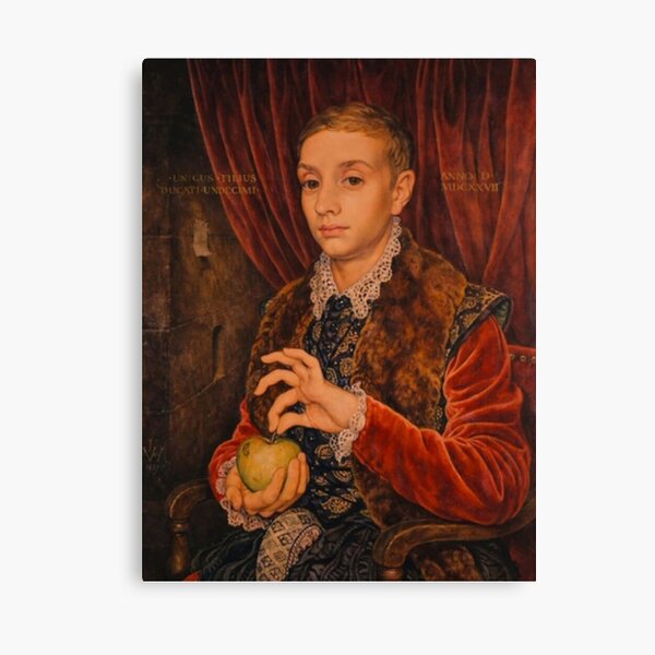 Boy With Apple Painting Canvas
