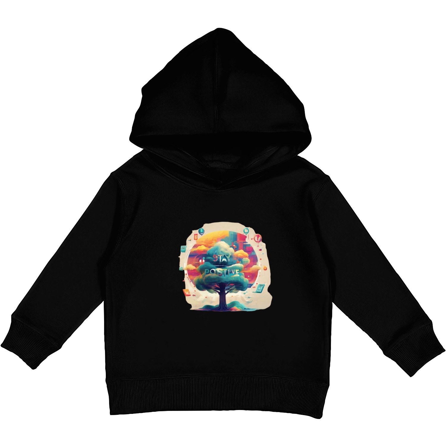 Stay positive Kids Pullover Hoodies