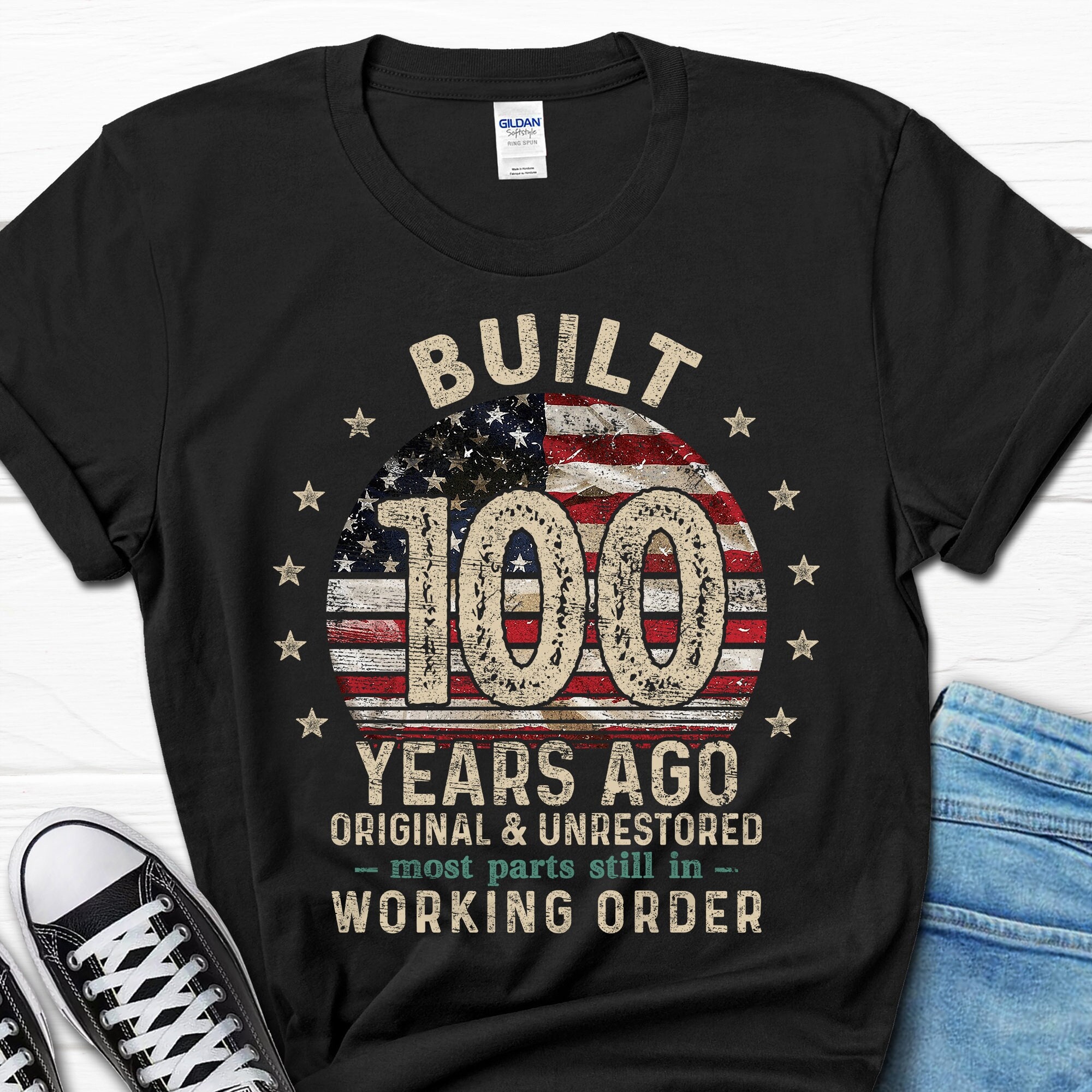 Built 100 Years Ago Shirt For Men, Vintage 1924 Men's Gift, 100th Birthday T-Shirt