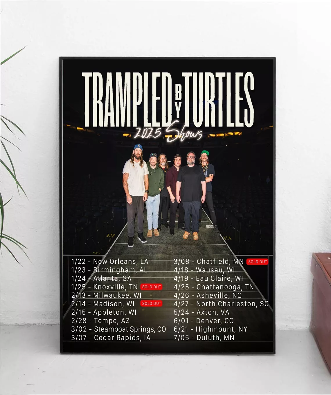 Trampled By Turtles 2025 tour poster